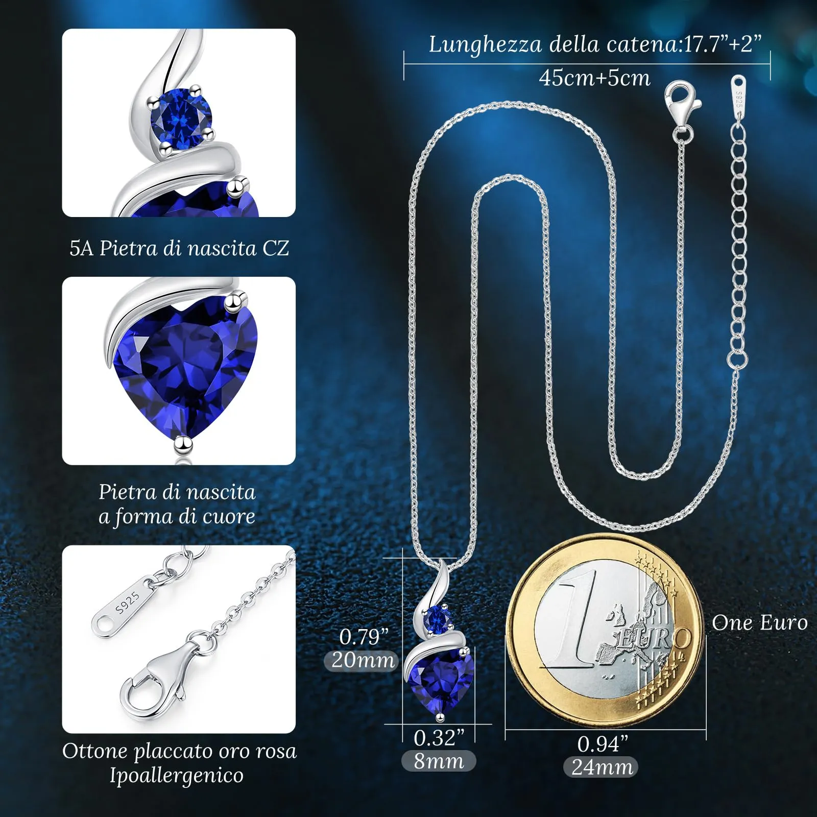 Louisa Secret Collana Donna in Argento 925 Fiamma Cuore con Zirconio - immagine 6