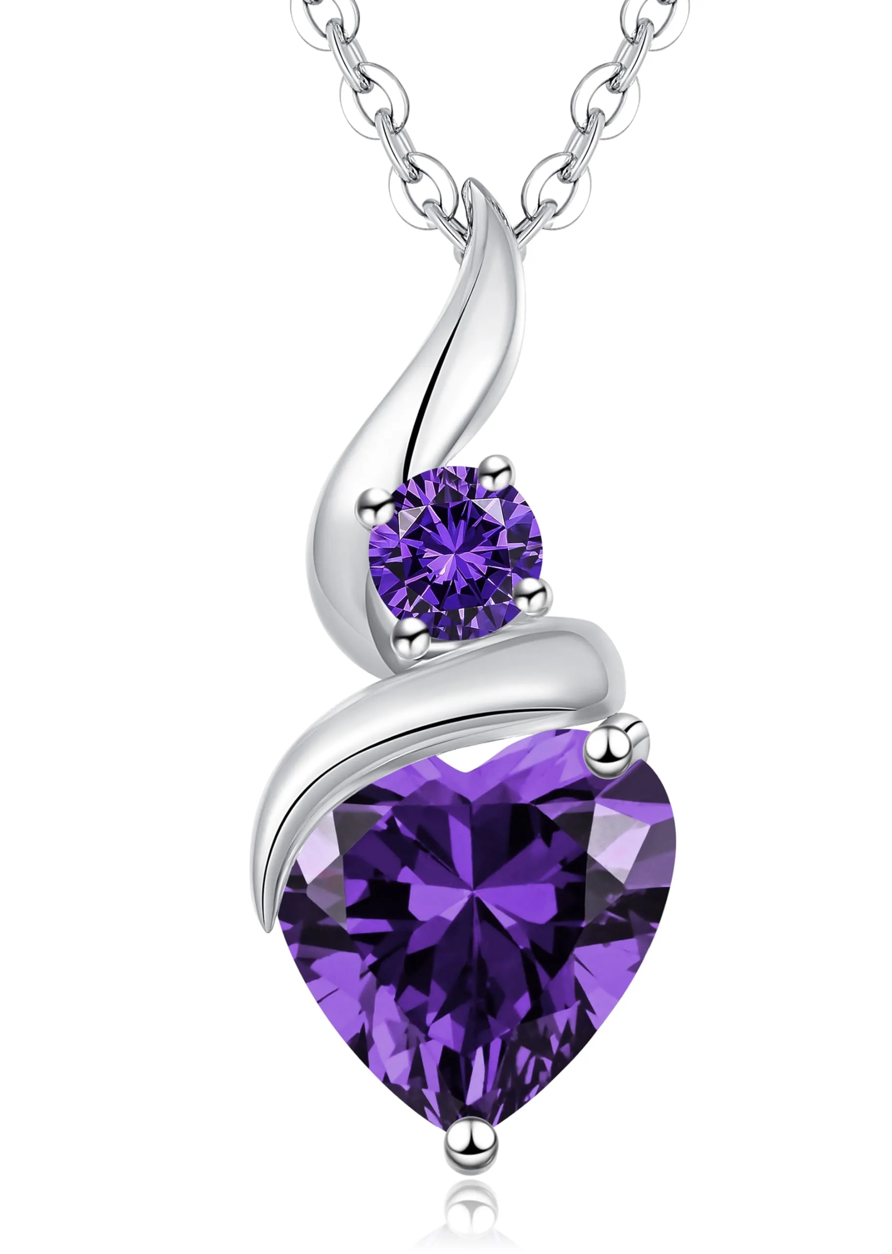LOUISA SECRET Collana Donna in Argento 925 Fiamma Cuore e Zirconio - immagine 1