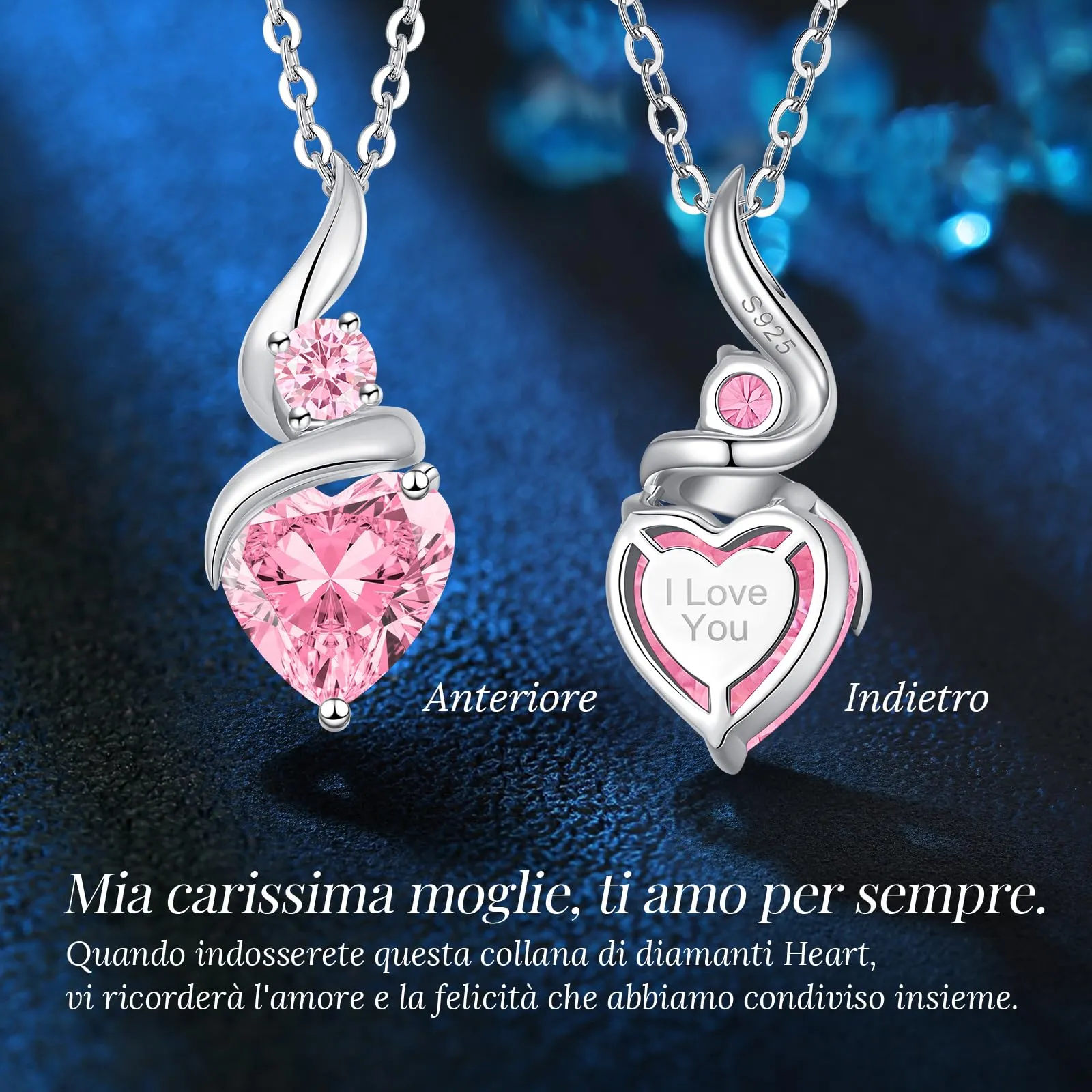 Louisa Secret Collana Donna in Argento 925 Fiamma Cuore con Zirconio - immagine 5