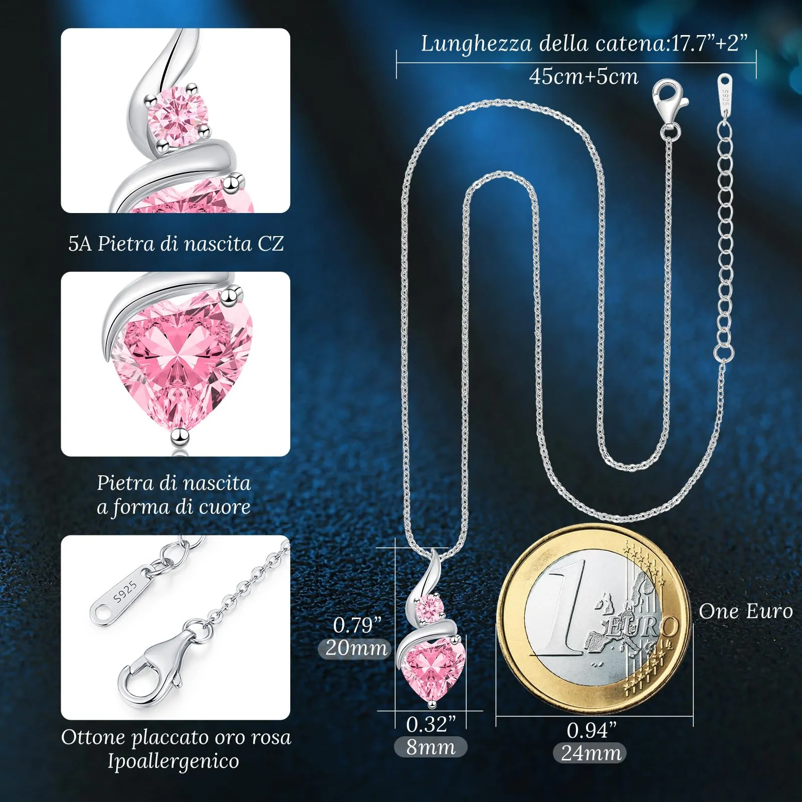 Louisa Secret Collana Donna in Argento 925 Fiamma Cuore con Zirconio - immagine 6