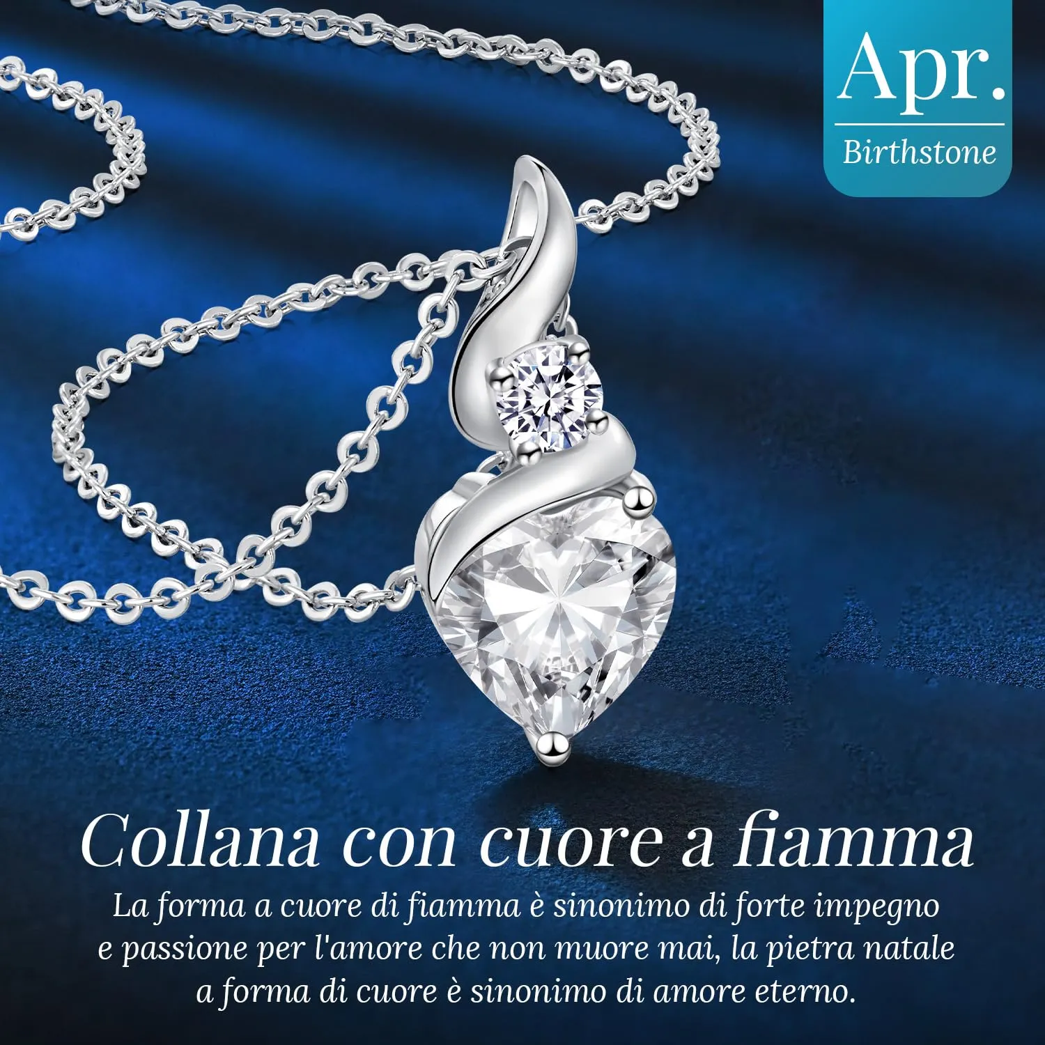 Louisa Secret Collana Donna in Argento 925 Fiamma Cuore con Zirconio - immagine 3