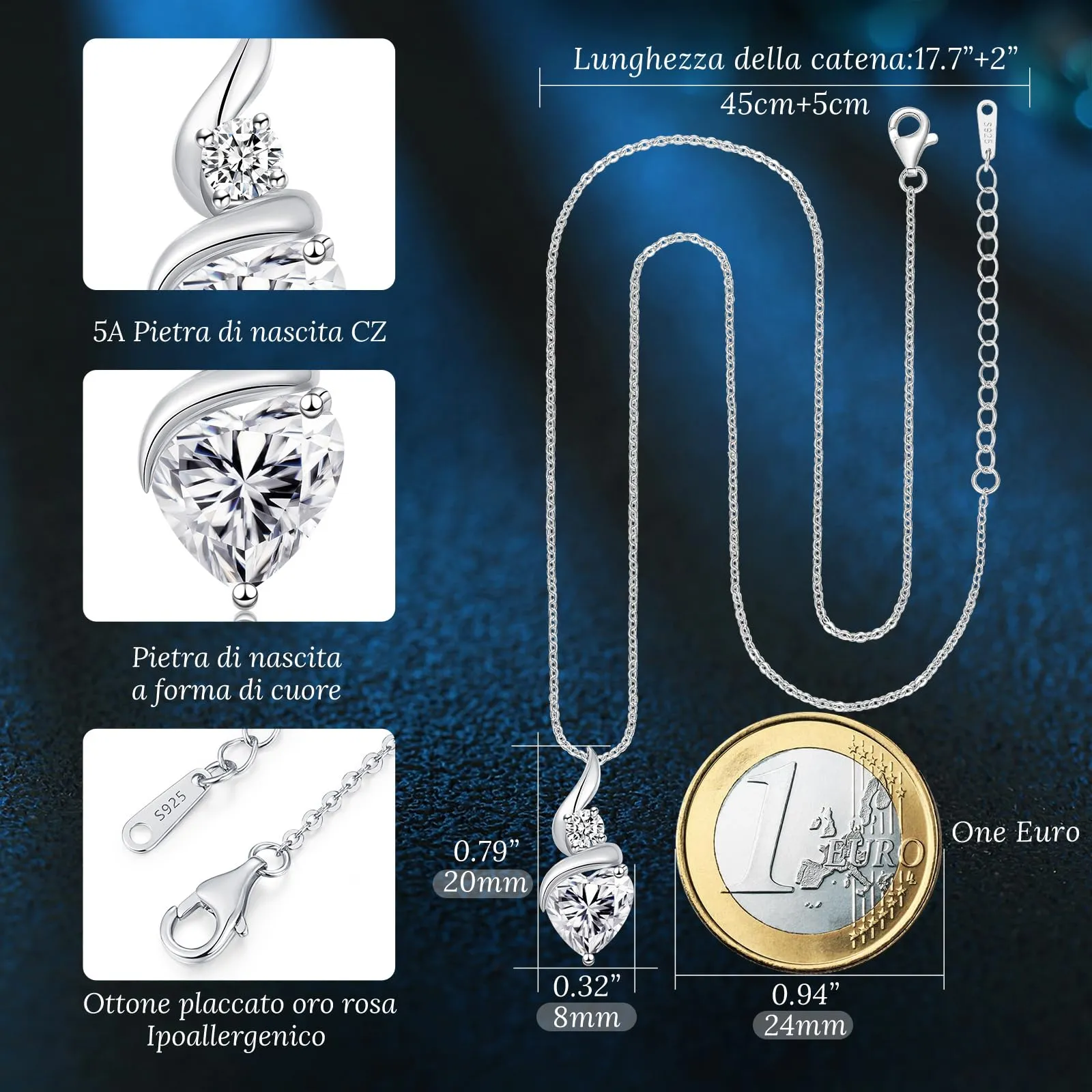Louisa Secret Collana Donna in Argento 925 Fiamma Cuore con Zirconio - immagine 5