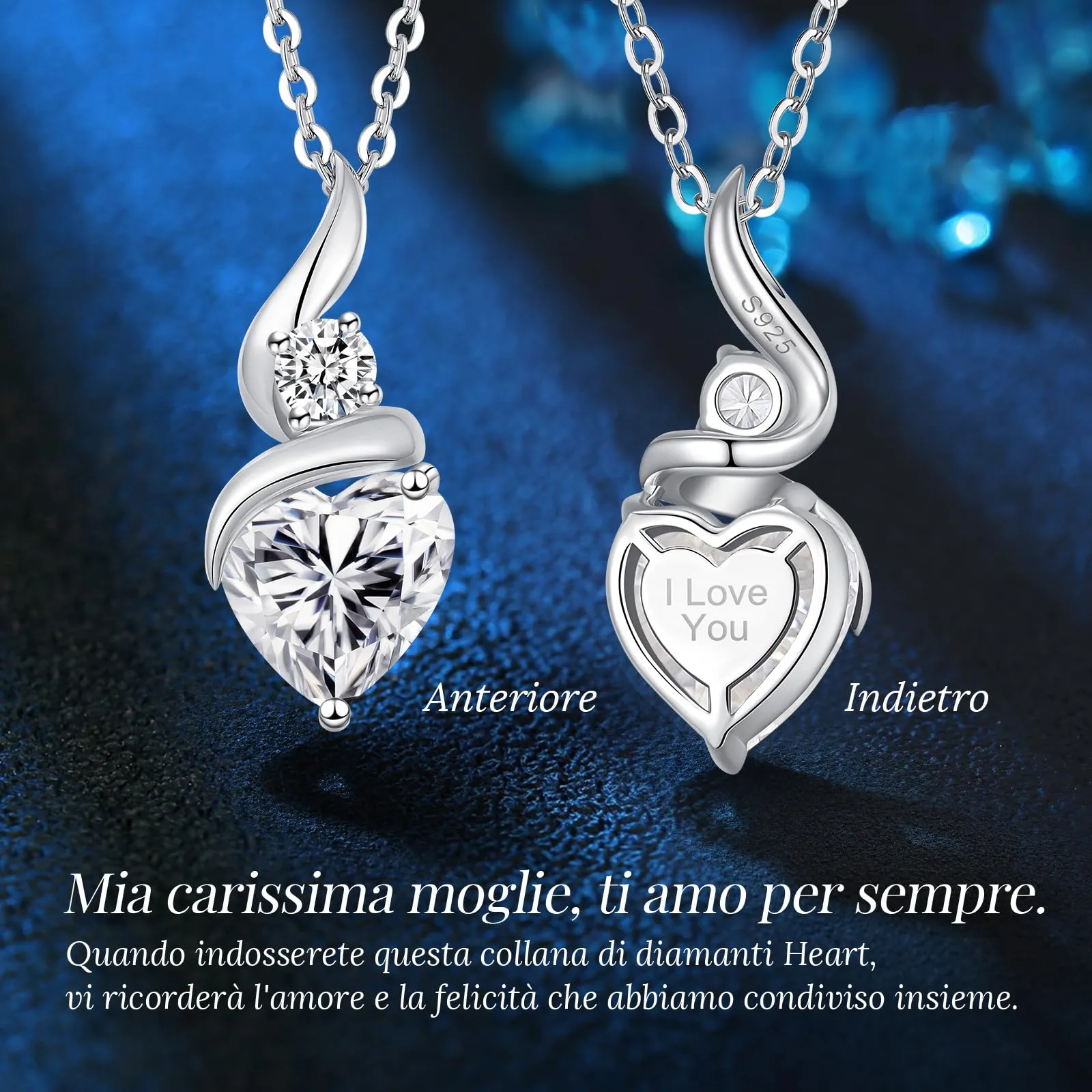 Louisa Secret Collana Donna in Argento 925 Fiamma Cuore con Zirconio - immagine 6