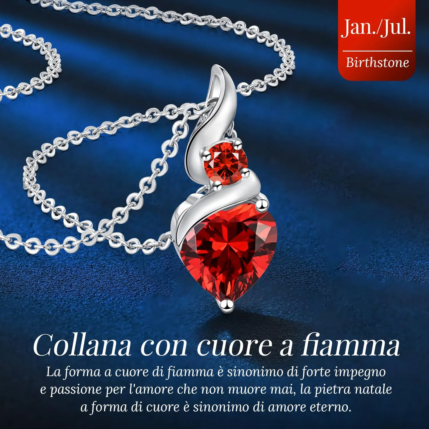 Louisa Secret Collana Donna in Argento 925 Fiamma Cuore con Zirconio - immagine 3