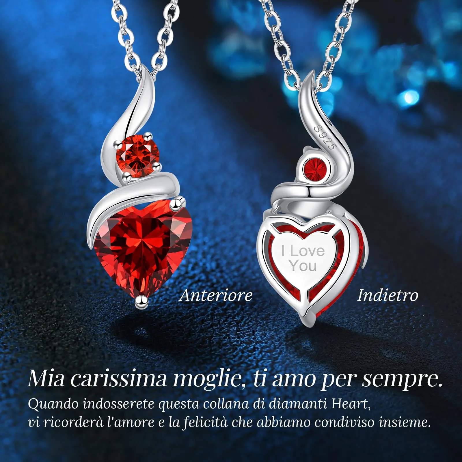 Louisa Secret Collana Donna in Argento 925 Fiamma Cuore con Zirconio - immagine 6
