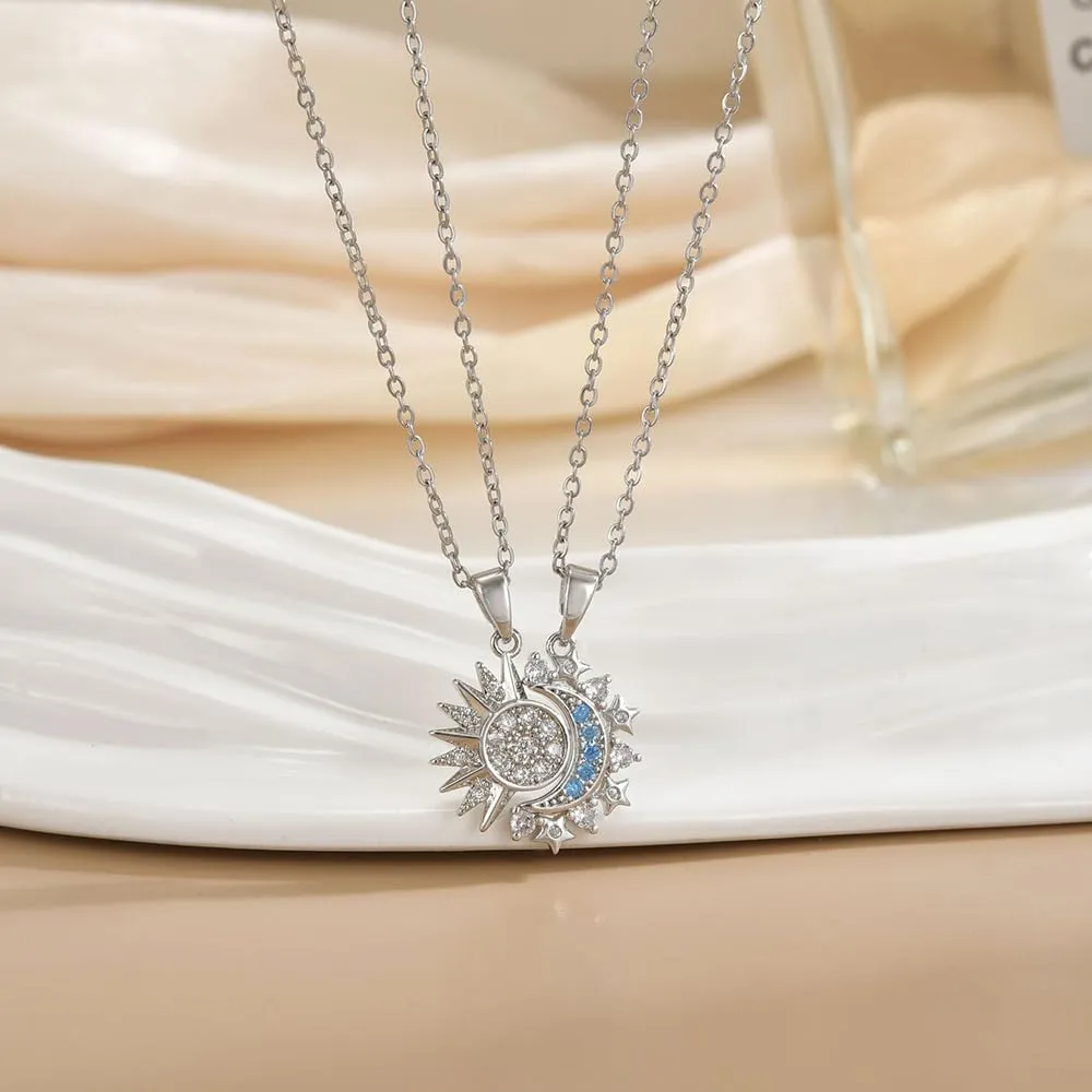 FDEETY Collana Sole e Luna per Coppia, Mamma e Figlia o Amicizia, 2 Pezzi - immagine 4