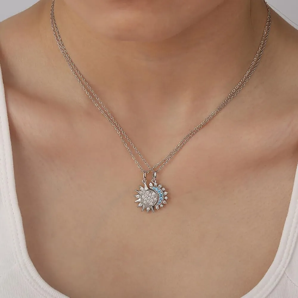 FDEETY Collana Sole e Luna per Coppia, Mamma e Figlia o Amicizia, 2 Pezzi - immagine 5