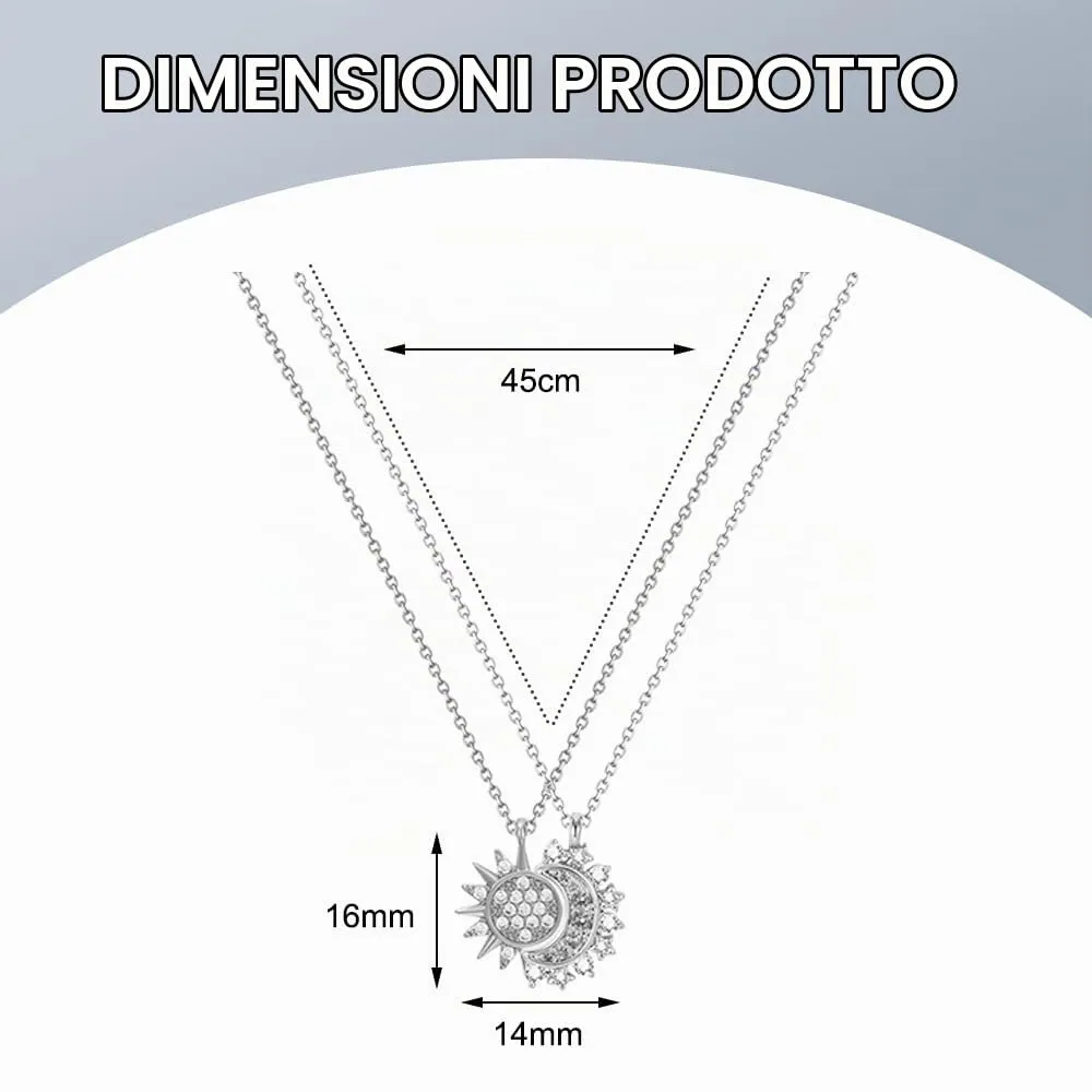 FDEETY Collana Sole e Luna per Coppia, Set di 2 Pezzi - immagine 2