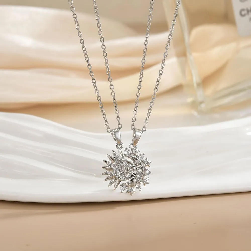 FDEETY Collana Sole e Luna per Coppia, Set di 2 Pezzi - immagine 3