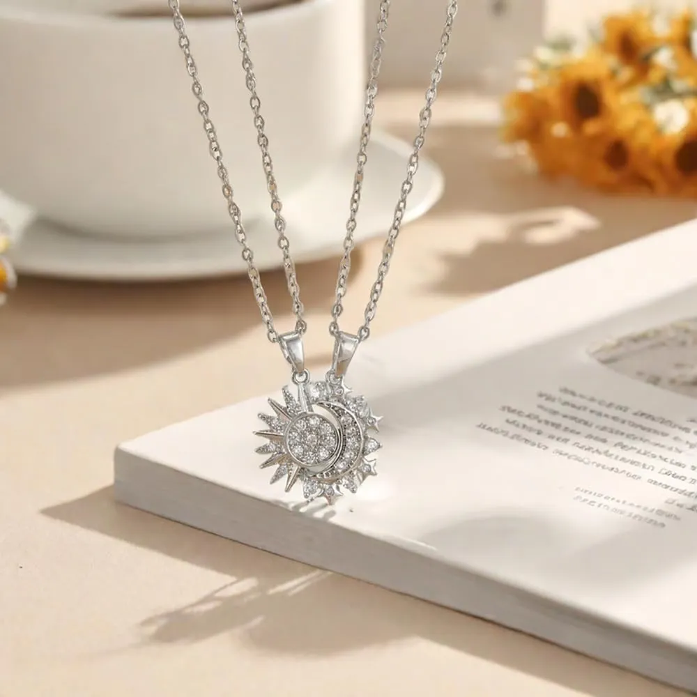 FDEETY Collana Sole e Luna per Coppia, Set di 2 Pezzi - immagine 4
