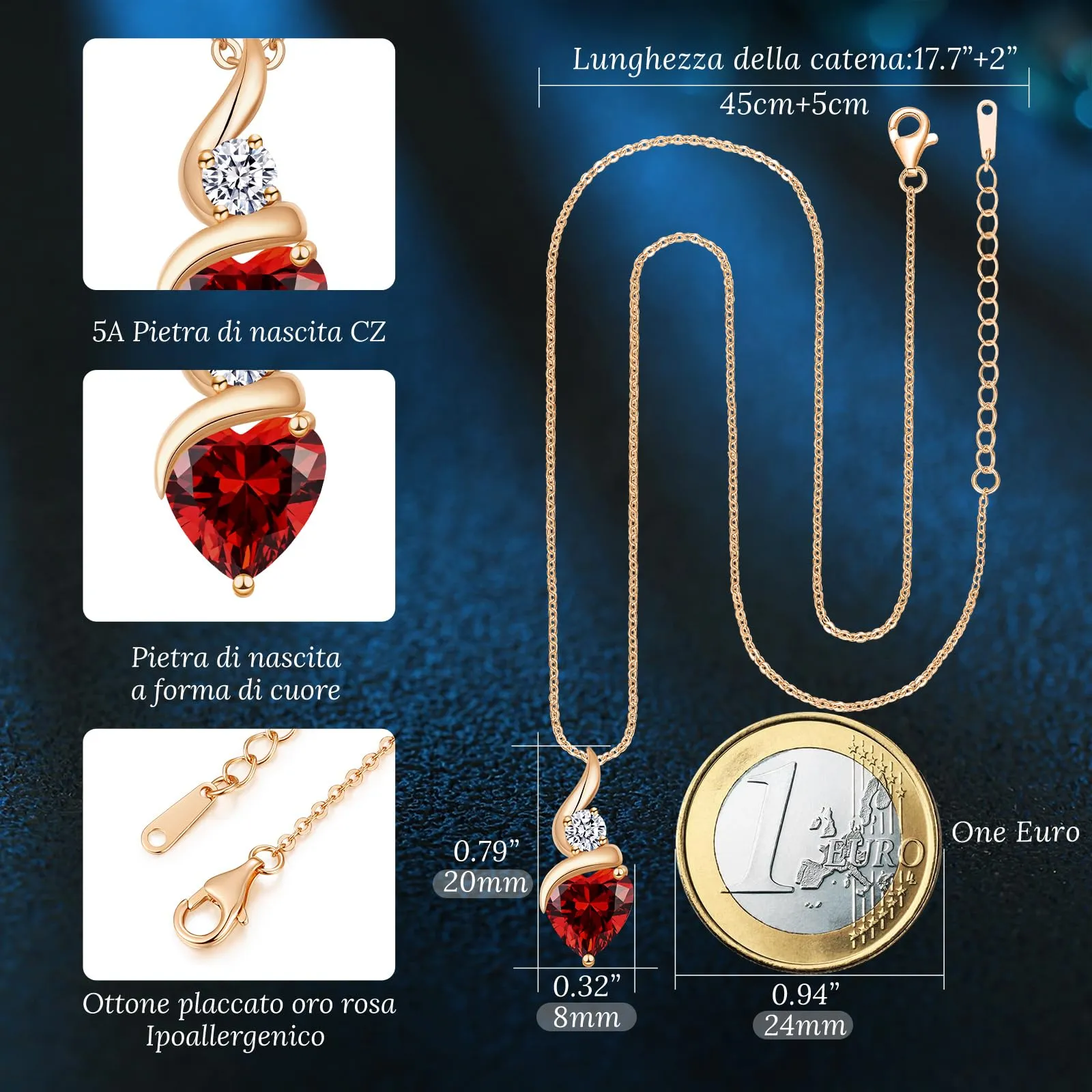 Louisa Secret Collana Donna in Argento 925 Fiamma Cuore con Zirconio - immagine 3