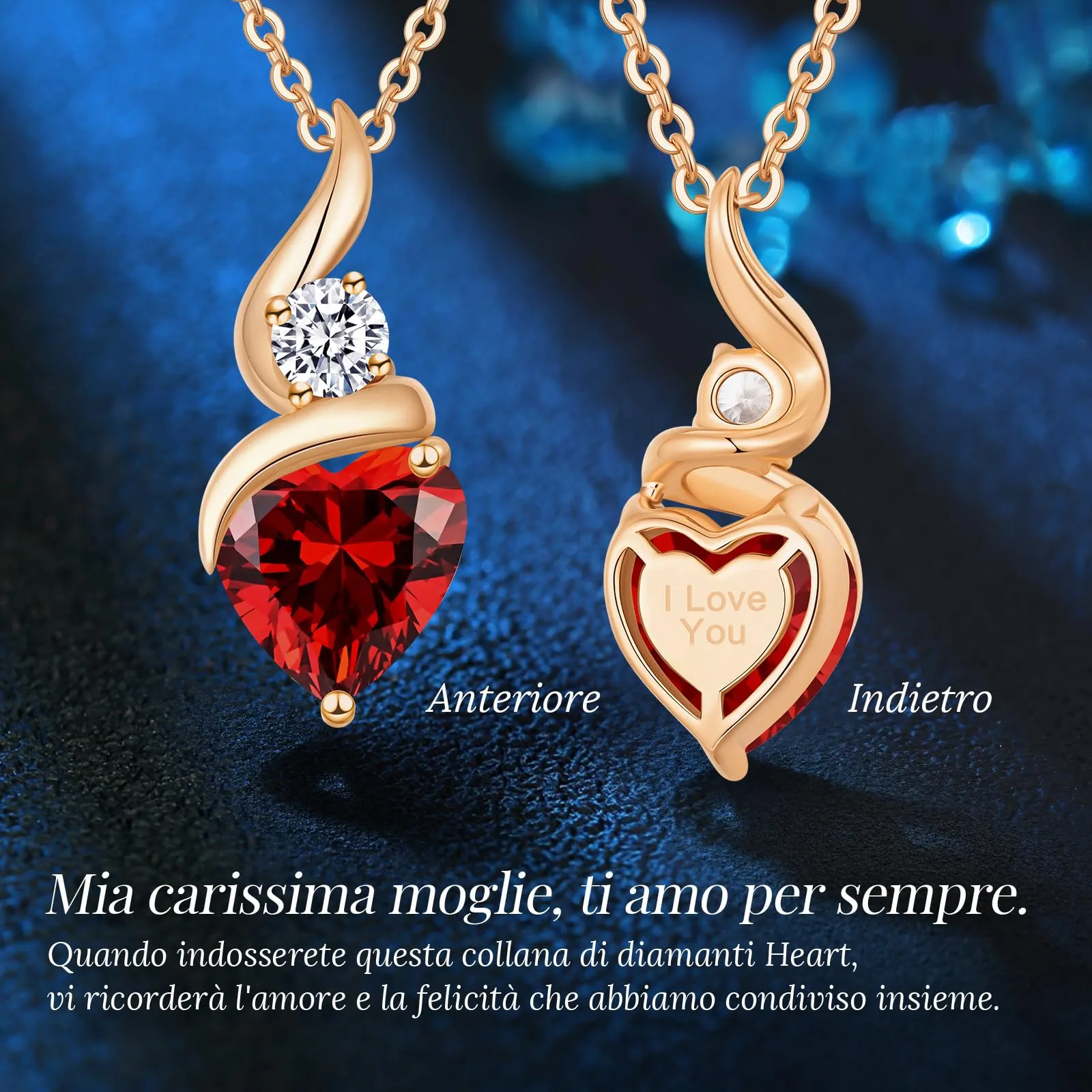 Louisa Secret Collana Donna in Argento 925 Fiamma Cuore con Zirconio - immagine 5