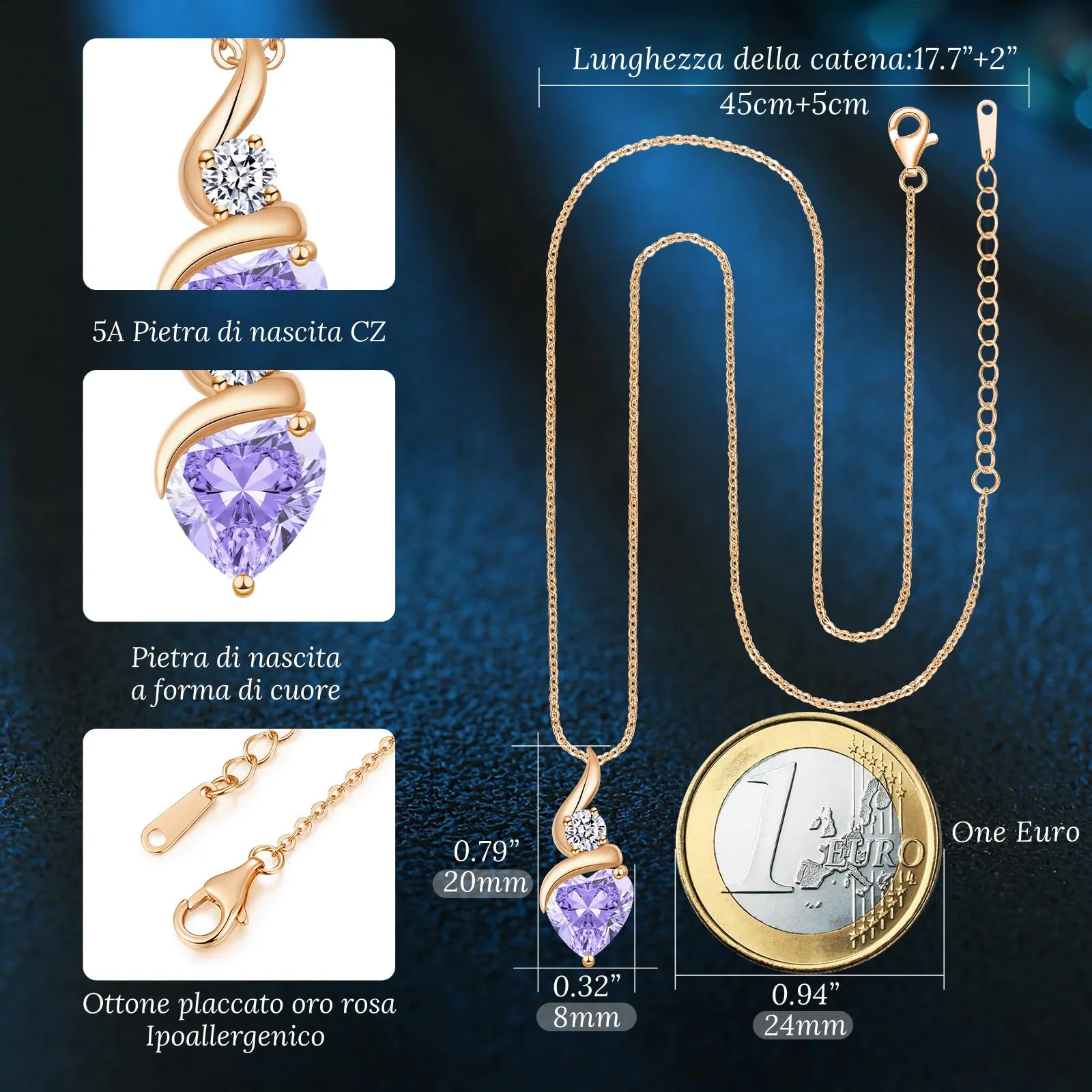 Louisa Secret Collana Donna in Argento 925 Fiamma Cuore con Zirconio - immagine 3