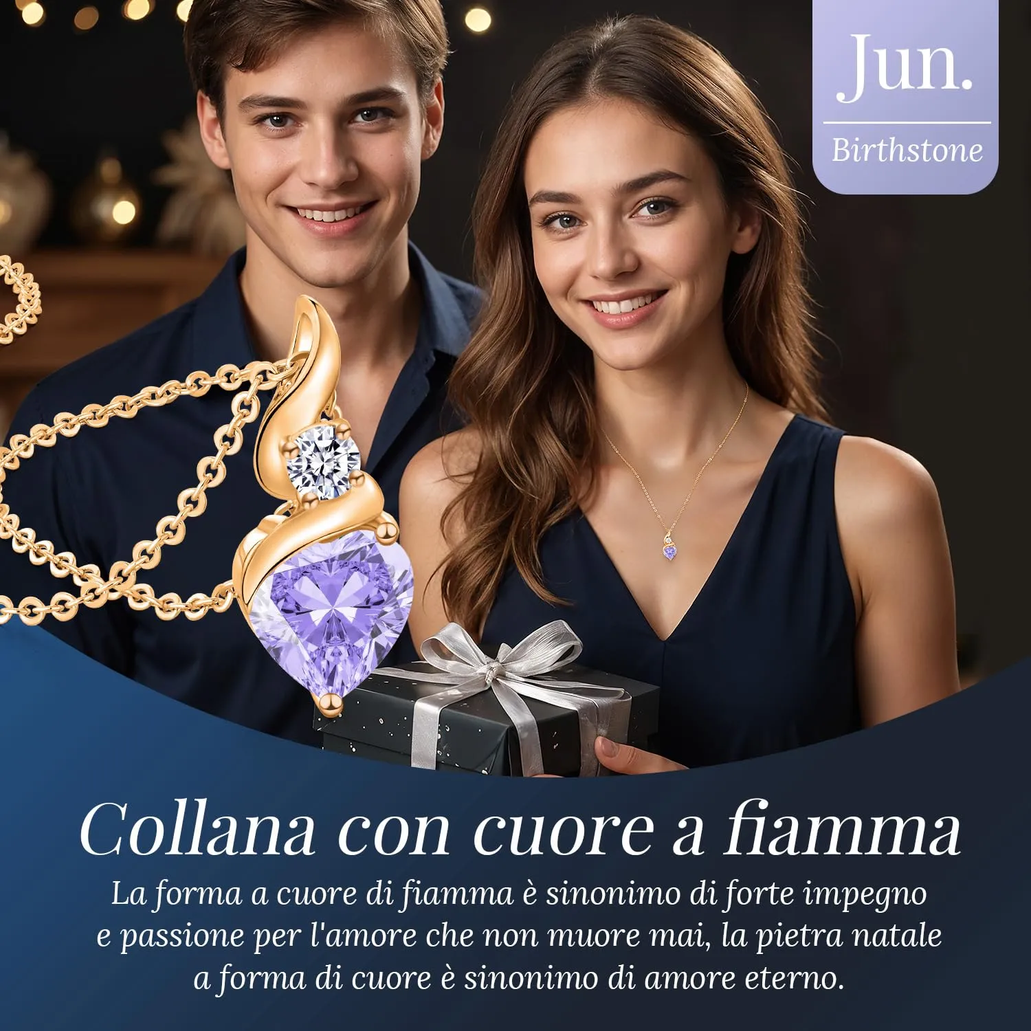 Louisa Secret Collana Donna in Argento 925 Fiamma Cuore con Zirconio - immagine 4
