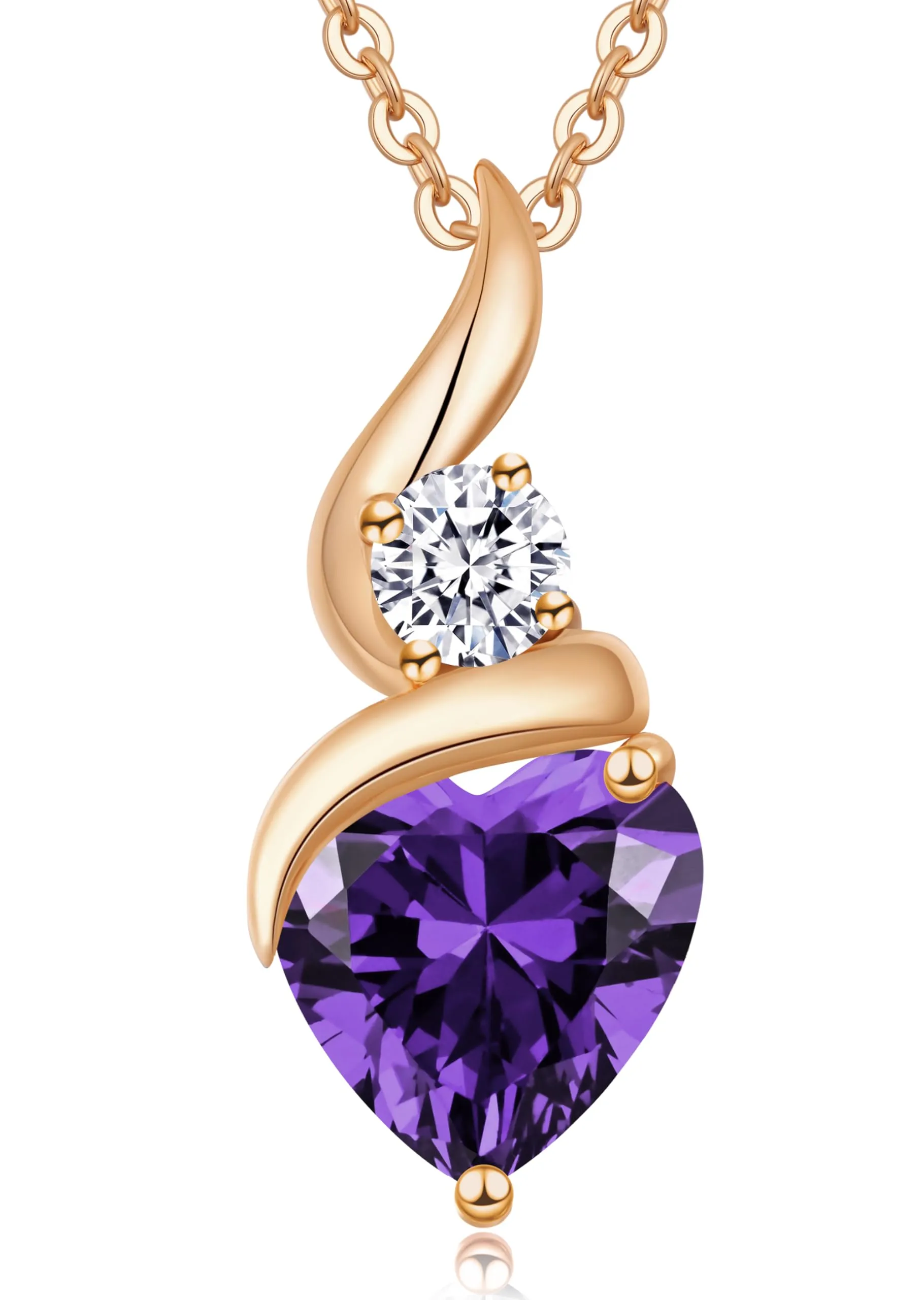LOUISA SECRET Collana Donna in Argento 925 Fiamma Cuore con Zirconio - immagine 1