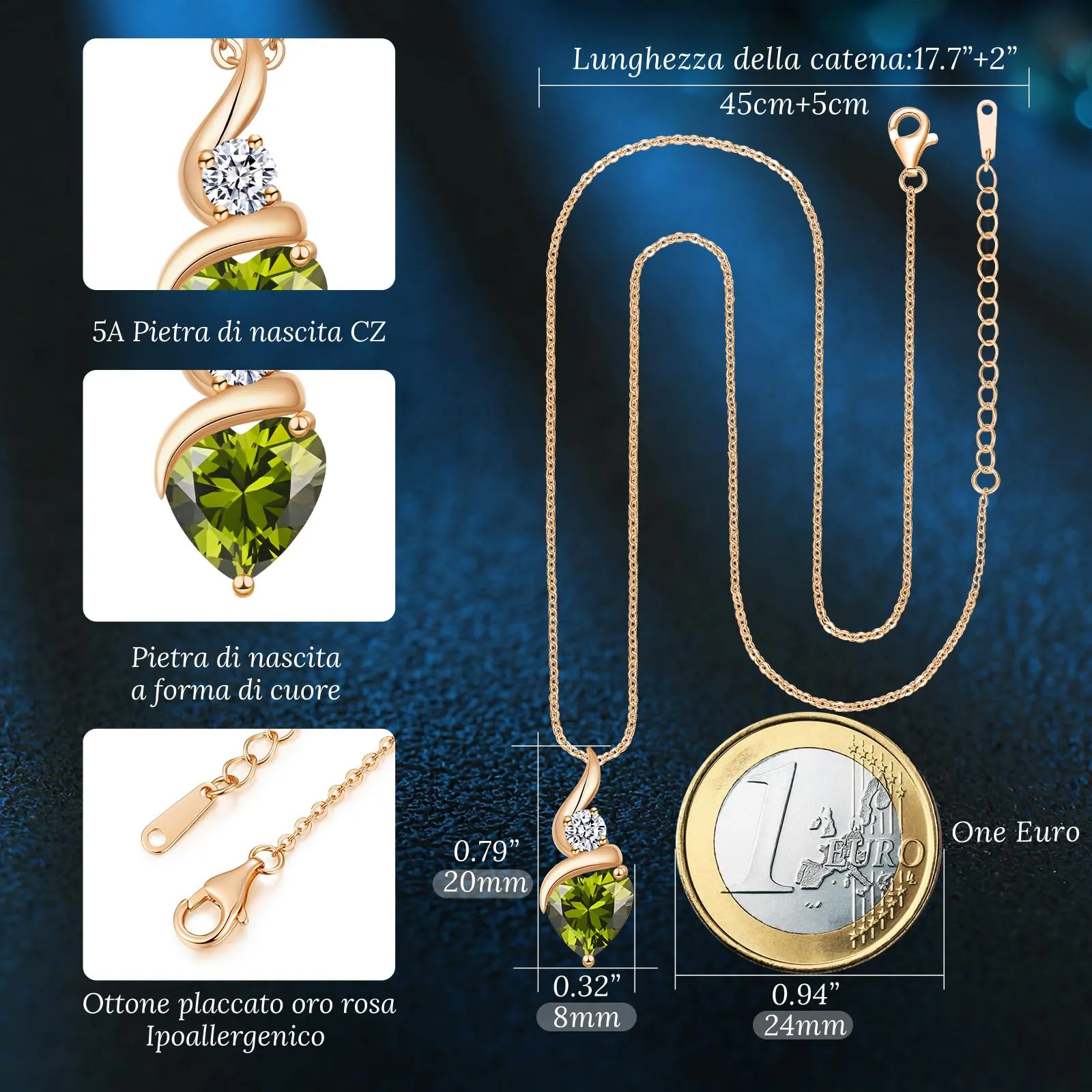 LOUISA SECRET Collana Donna in Argento 925 Fiamma Cuore Zirconio - immagine 3