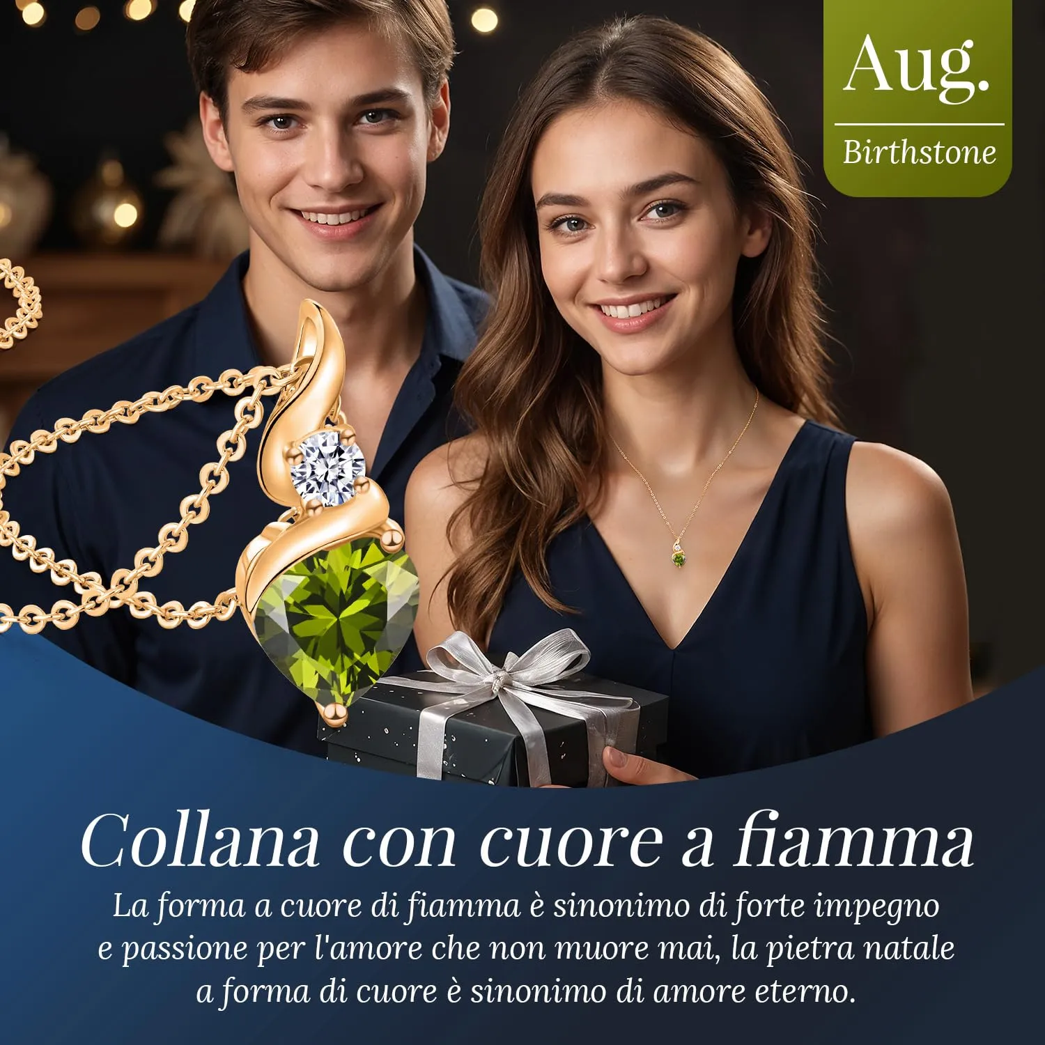 LOUISA SECRET Collana Donna in Argento 925 Fiamma Cuore Zirconio - immagine 4