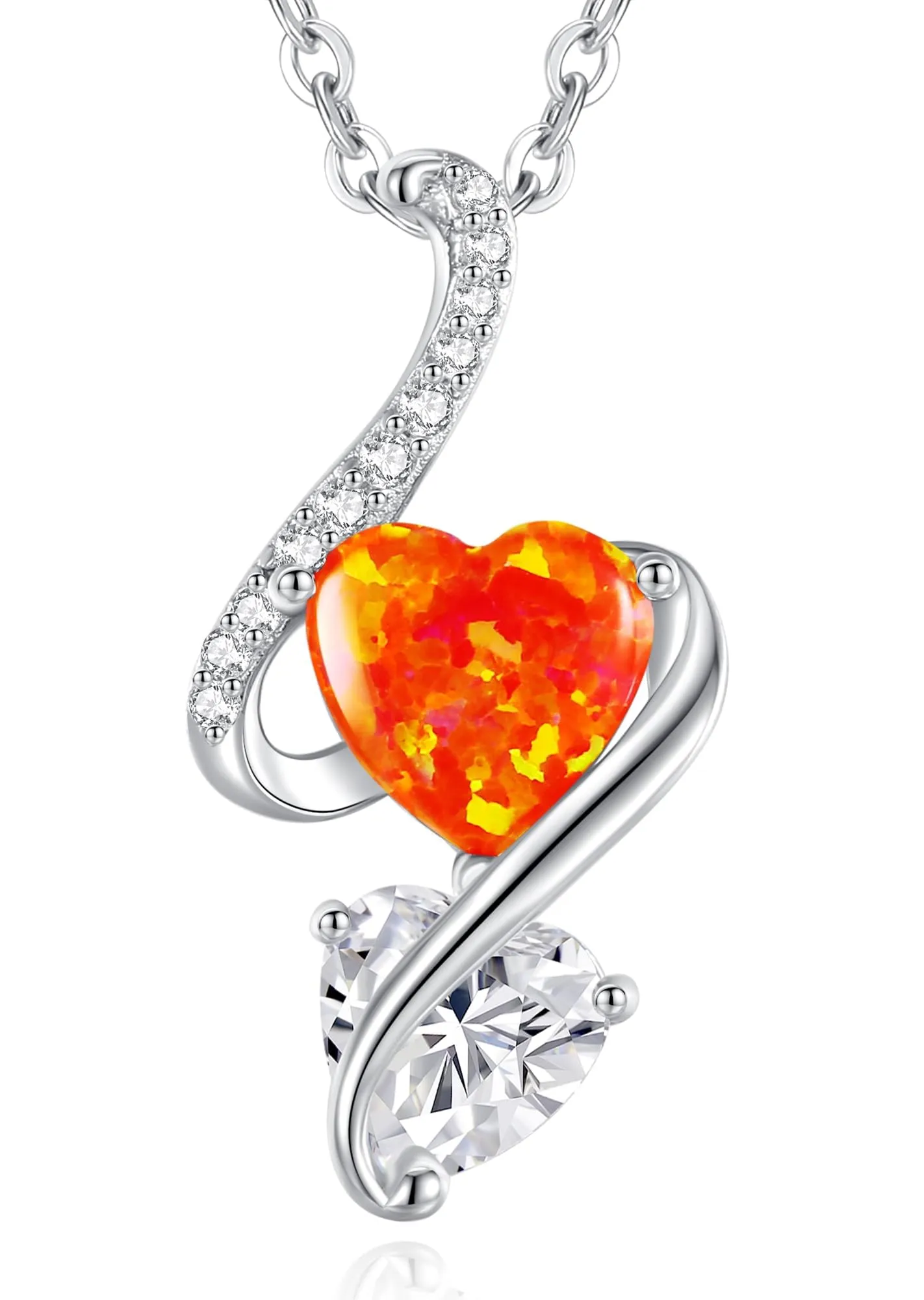 LOUISA SECRET Collana Donna in Argento 925 con Cuore e Zirconi - immagine 1