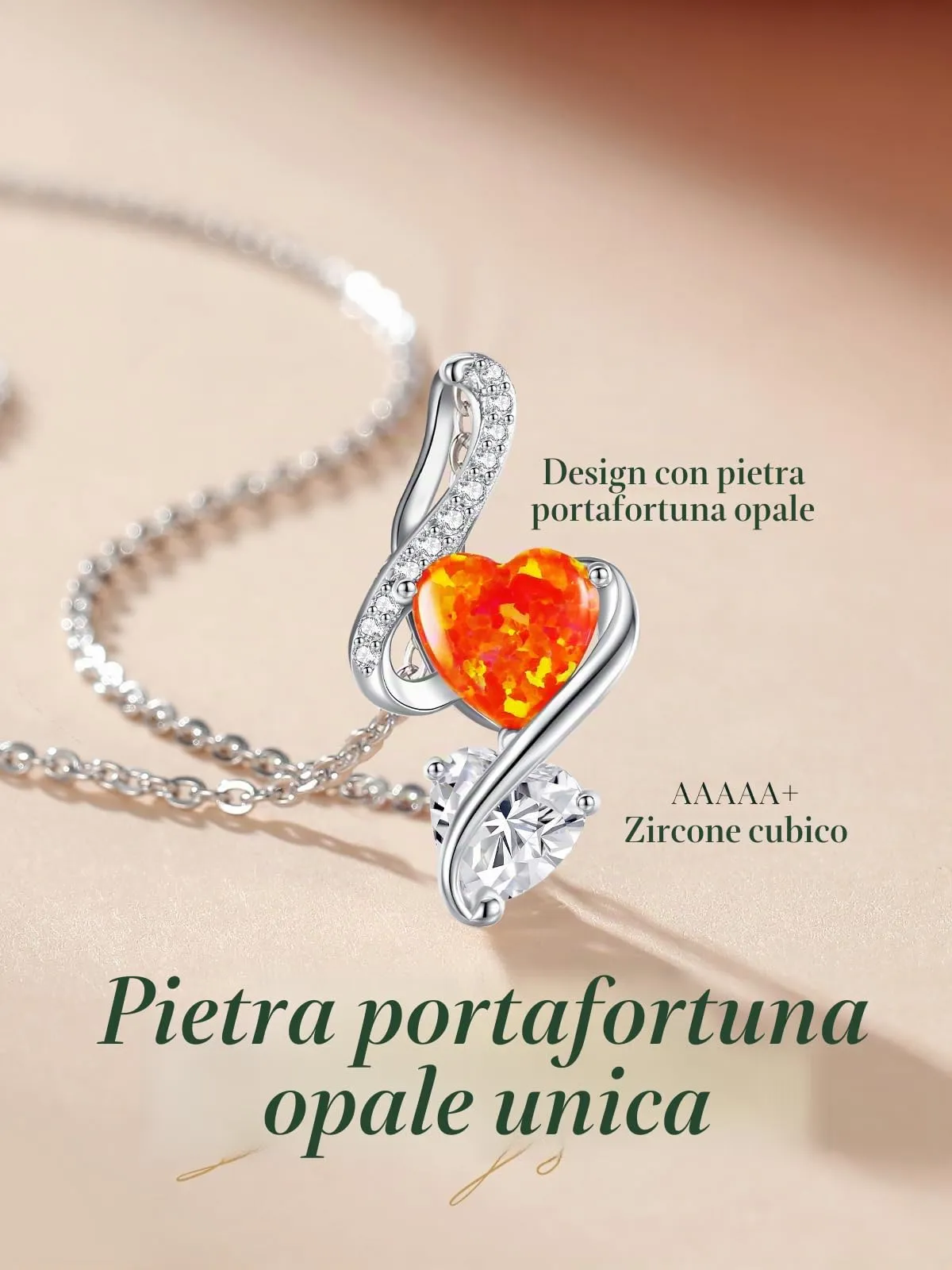 LOUISA SECRET Collana Donna in Argento 925 con Cuore e Zirconi - immagine 4