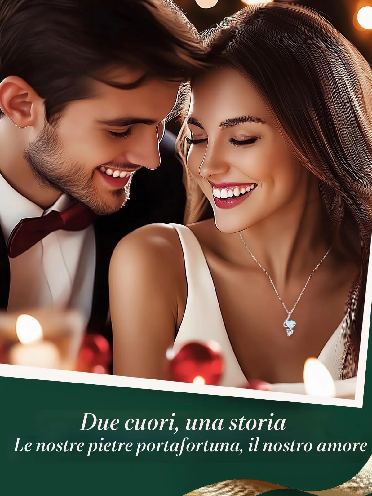 LOUISA SECRET Collana Donna in Argento 925 Cuore con Zirconi - immagine 5