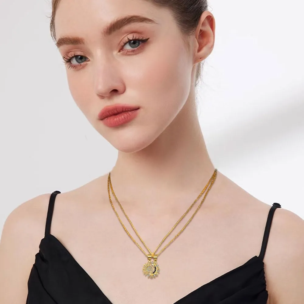 FDEETY Collana Sole e Luna per Coppia, Set da 2 Pezzi - immagine 3
