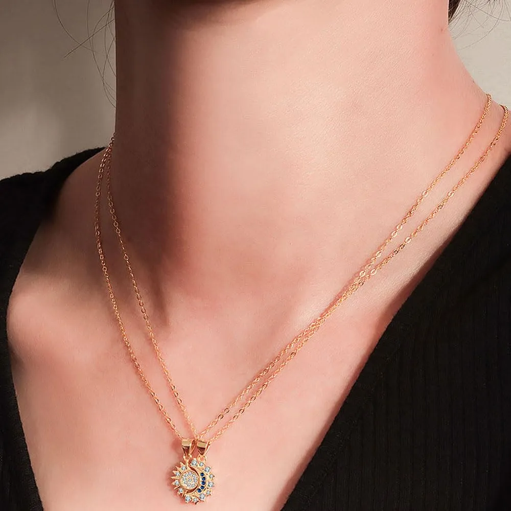 FDEETY Collana Sole e Luna per Coppia, Set da 2 Pezzi - immagine 4