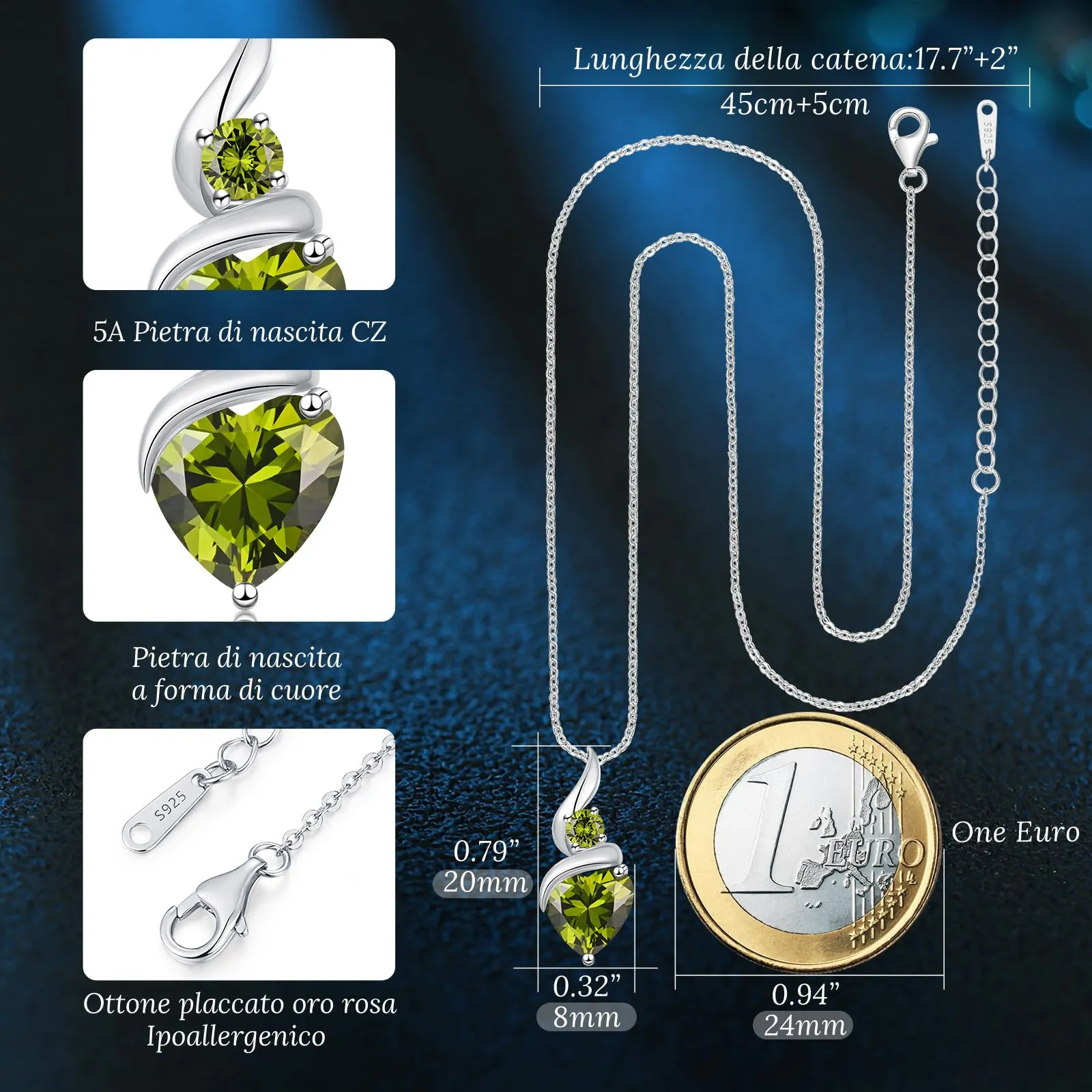 Louisa Secret Collana Donna in Argento 925 Fiamma Cuore con Zirconio - immagine 6