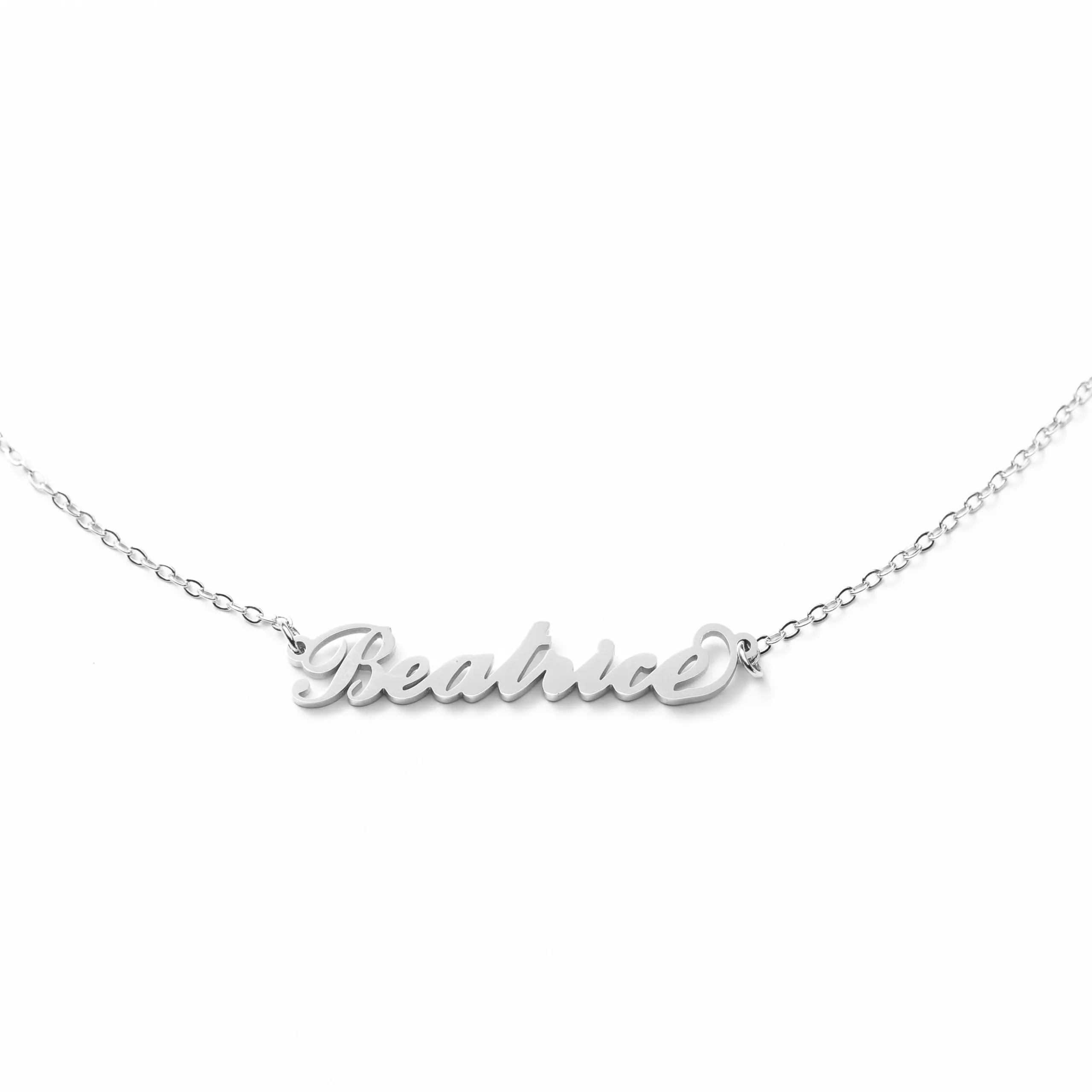 MAPIMANIA Collana con nome Beatrice personalizzata in acciaio inossidabile argento - immagine 1