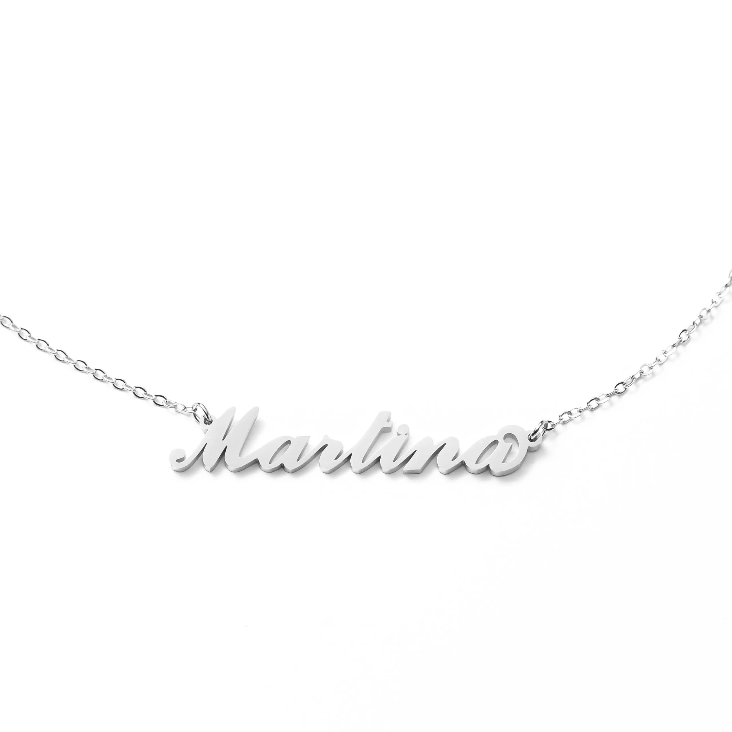 MAPIMANIA Collana con nome Martina personalizzata in acciaio inossidabile, argento - immagine 1