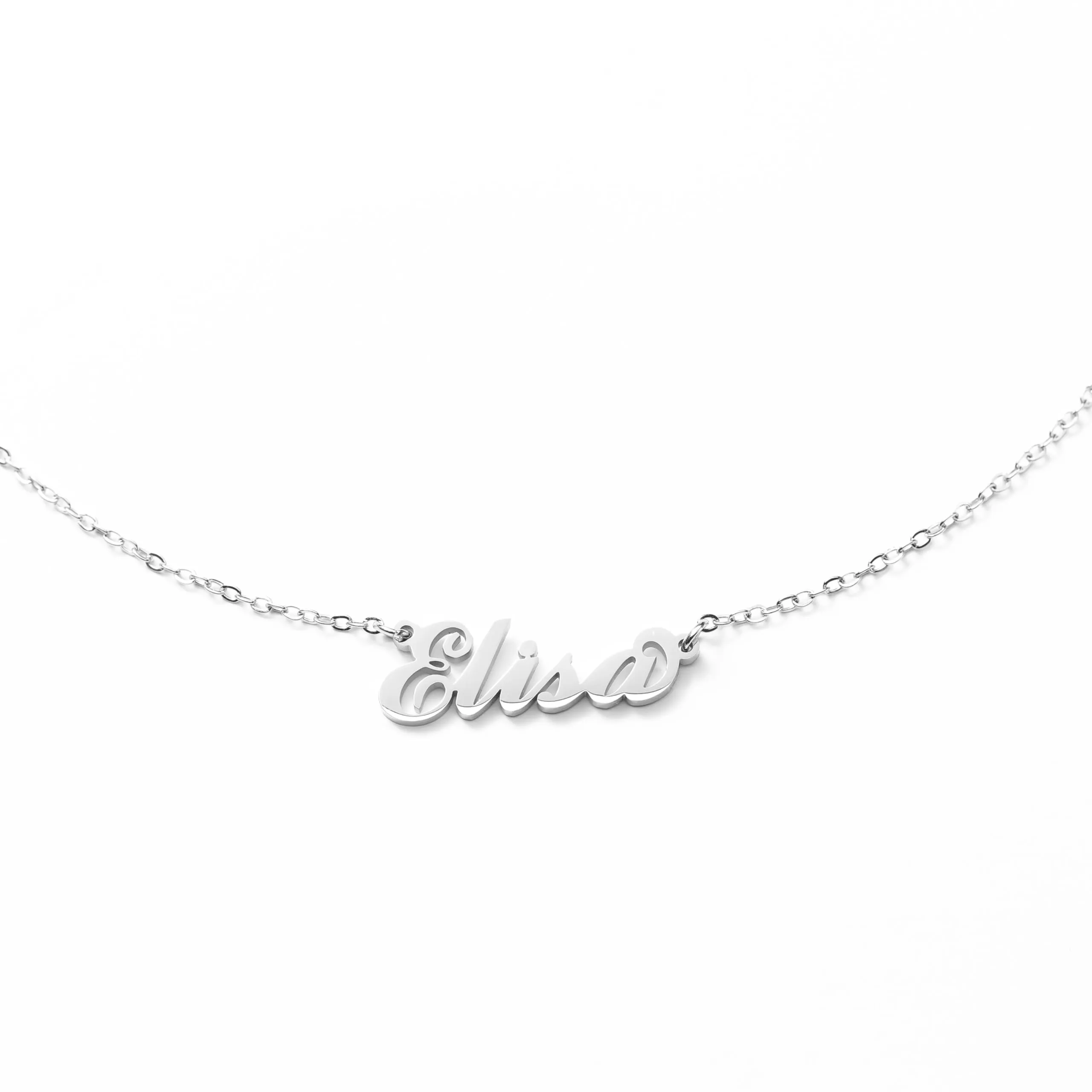 MAPIMANIA Collana con nome Elisa personalizzata in acciaio inossidabile, argento - immagine 1