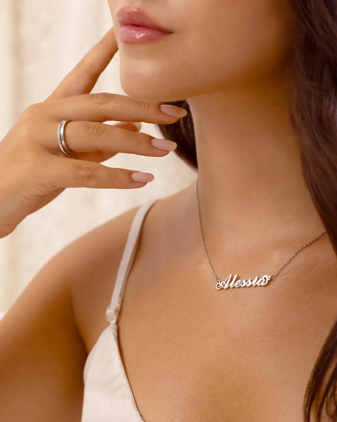 MAPIMANIA Collana con nome Noemi personalizzata in acciaio inossidabile argento - immagine 2