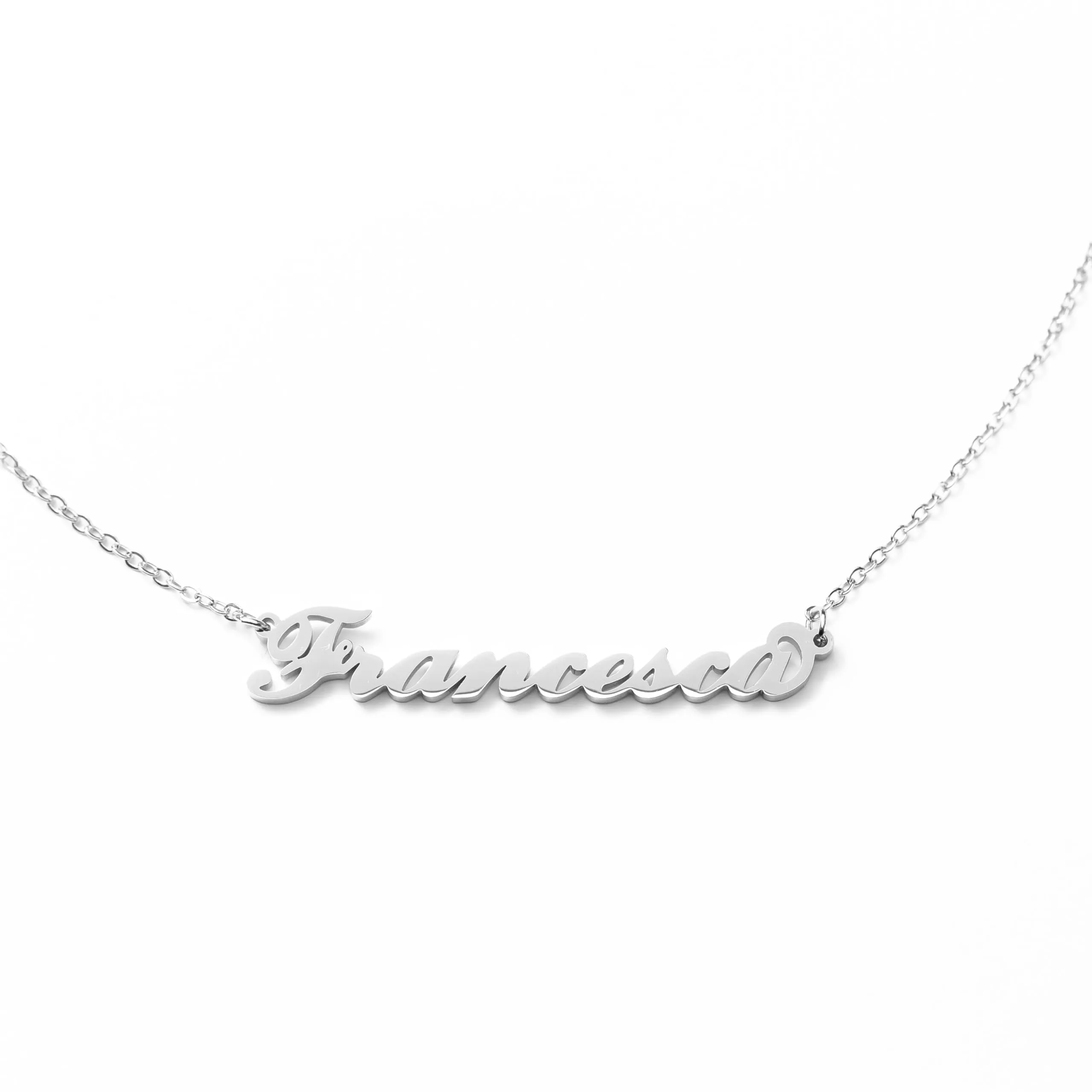 MAPIMANIA Collana con nome Francesca personalizzata in acciaio inossidabile, argento - immagine 1