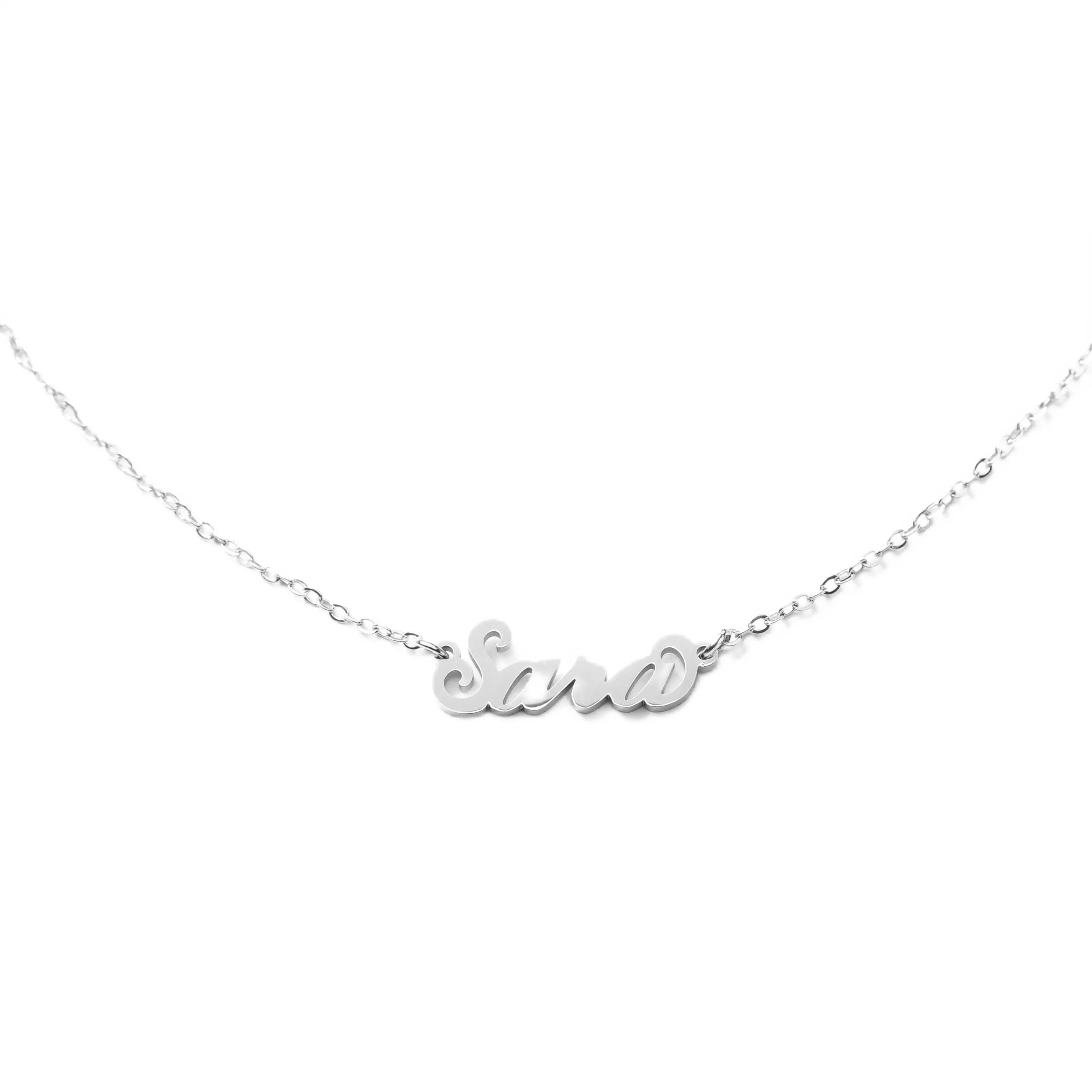 MAPIMANIA Collana con nome Sara personalizzata in acciaio inossidabile, argento - immagine 1