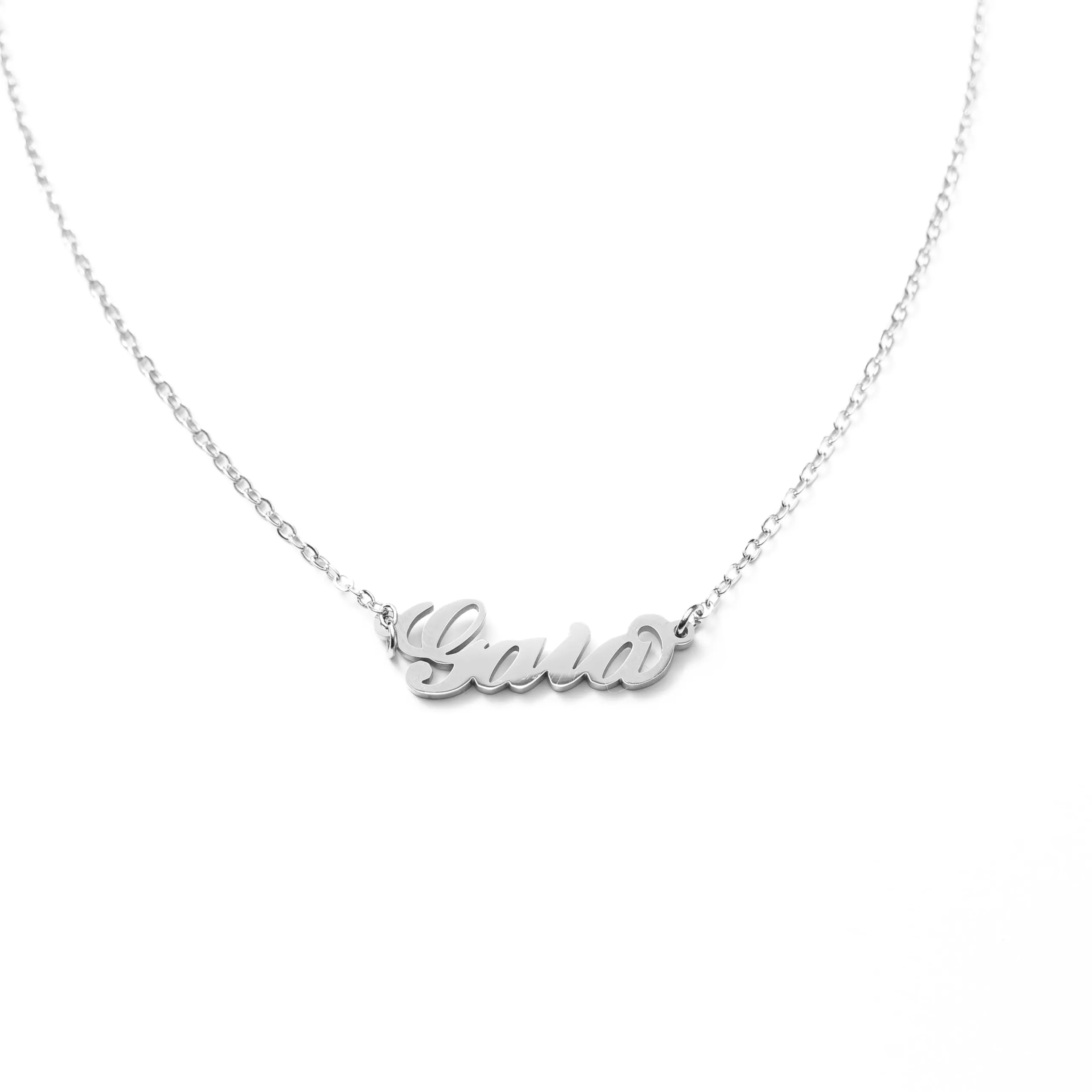 MAPIMANIA Collana con nome Gaia personalizzata in acciaio inossidabile argento - immagine 1