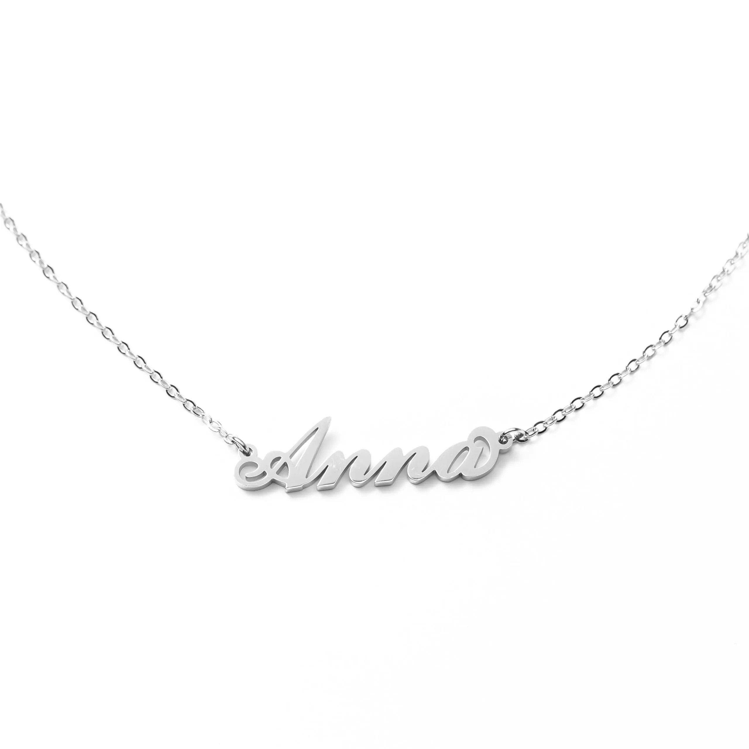 MAPIMANIA Collana con nome Anna personalizzata in acciaio inossidabile argento - immagine 1
