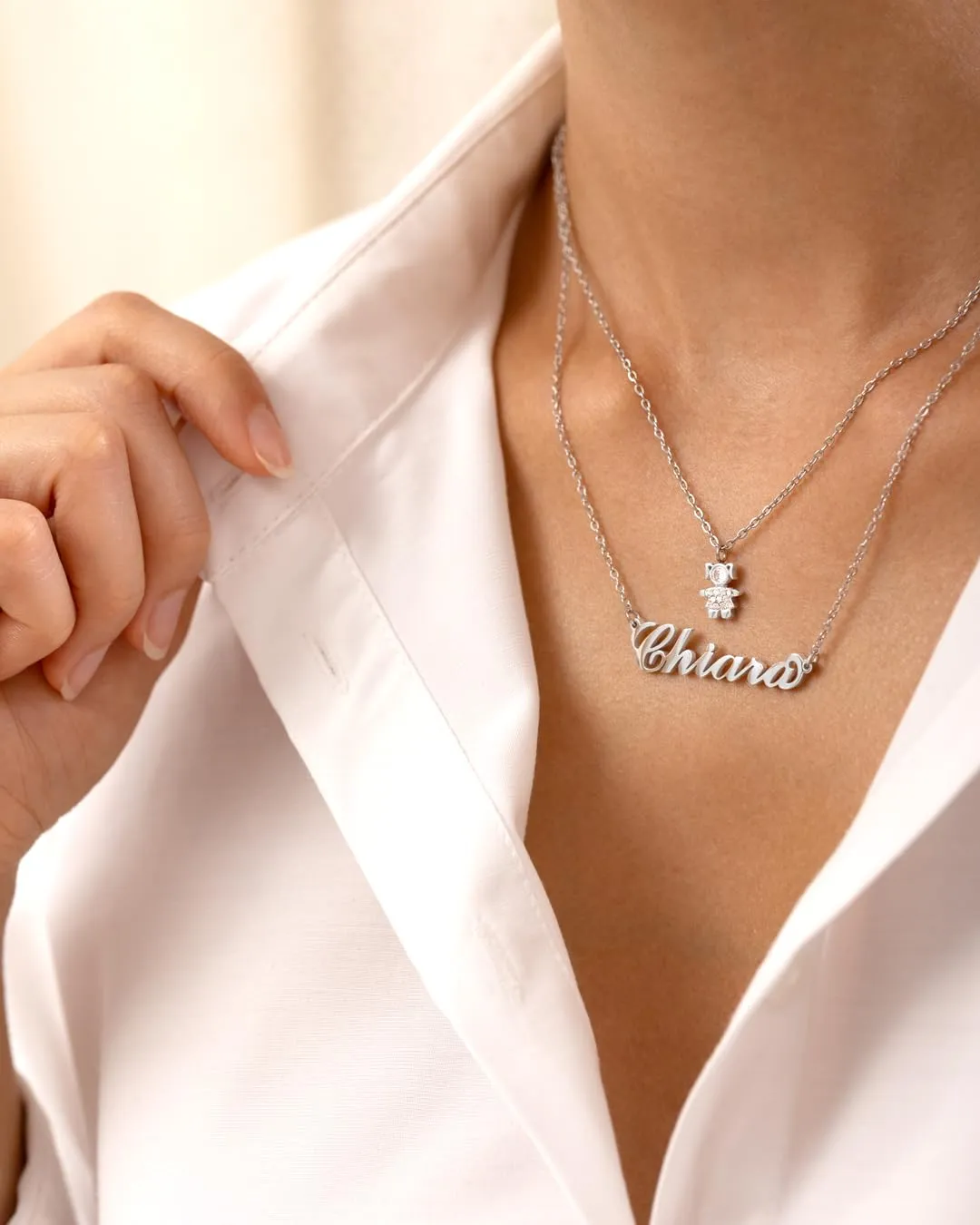 MAPIMANIA Collana con nome Daniela personalizzata in acciaio inossidabile argento - immagine 3