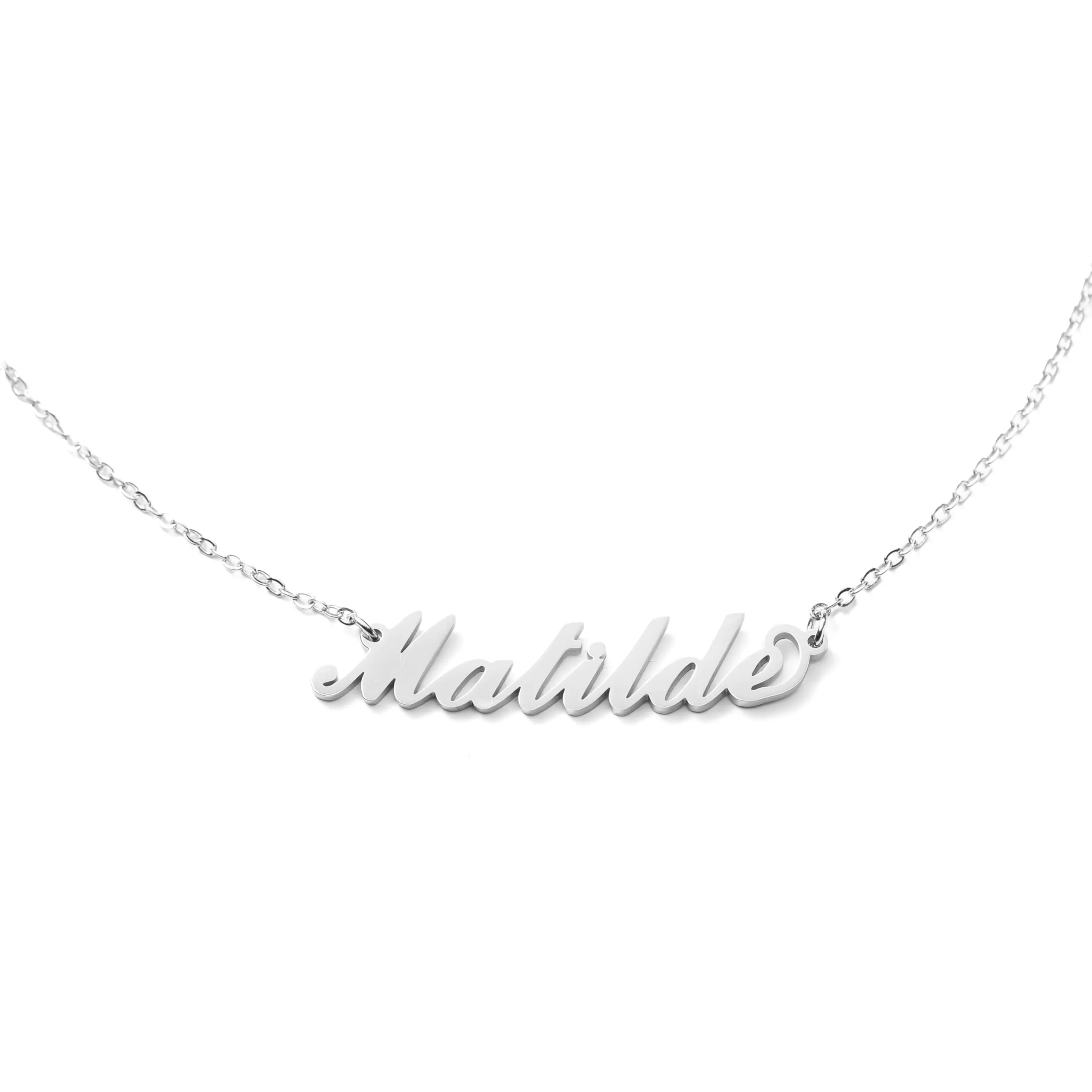 MAPIMANIA Collana con nome Matilde personalizzata in acciaio inossidabile, argento - immagine 1