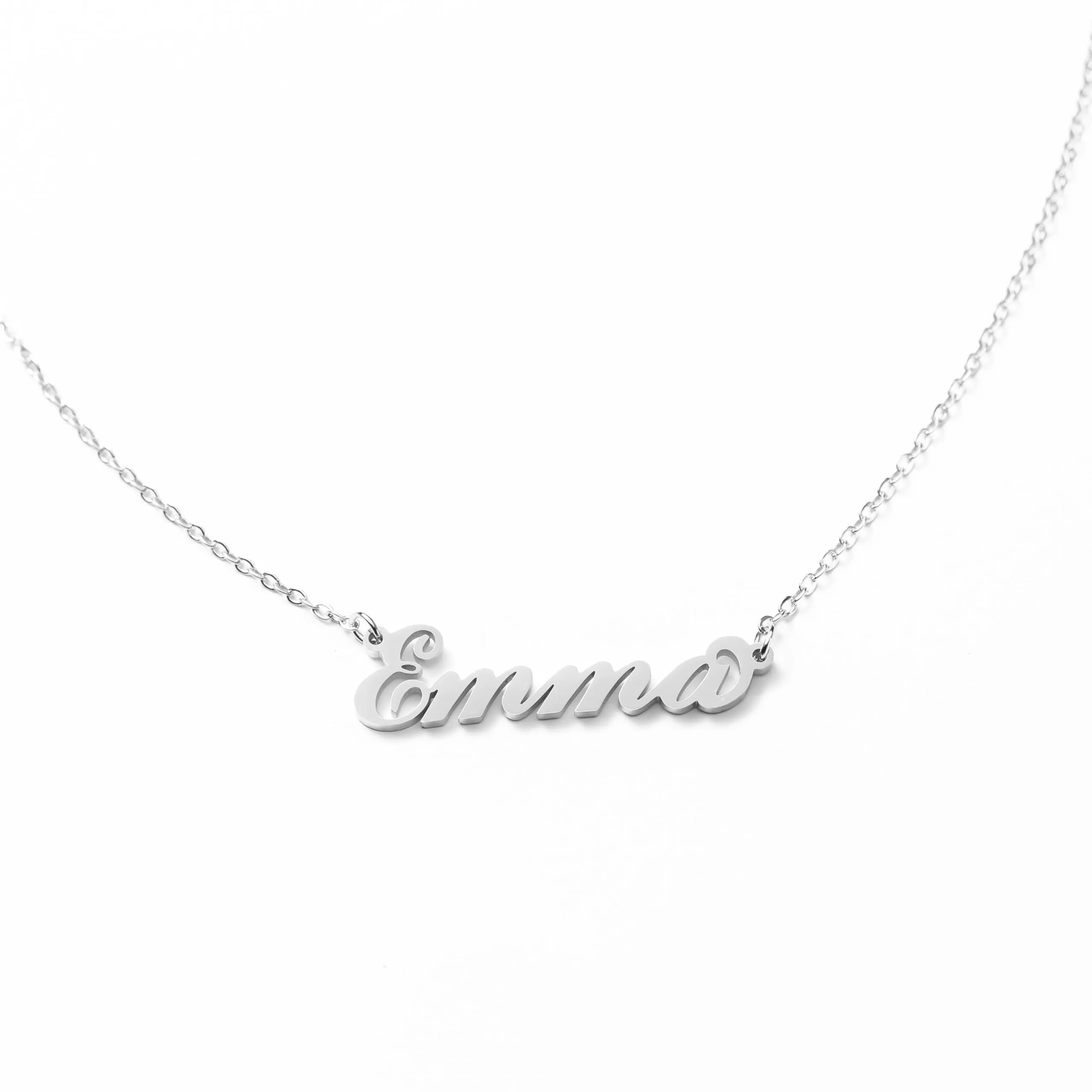MAPIMANIA Collana con nome Emma personalizzata in acciaio inossidabile, argento - immagine 1