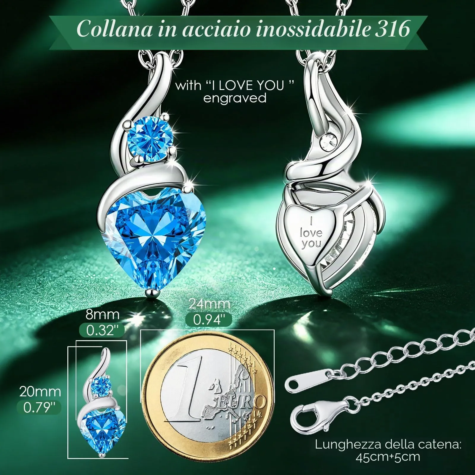 Louisa Secret Collana Donna in Argento 925 Fiamma Cuore con Zirconio - immagine 3