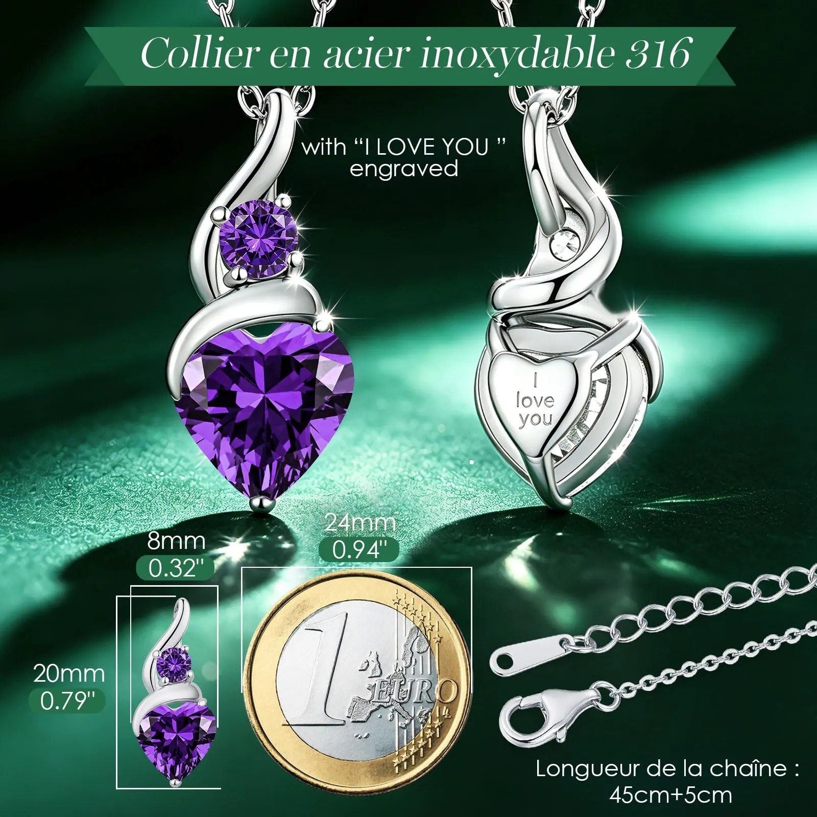 Louisa Secret Collana Donna in Argento 925 Fiamma Cuore con Zirconio - immagine 3
