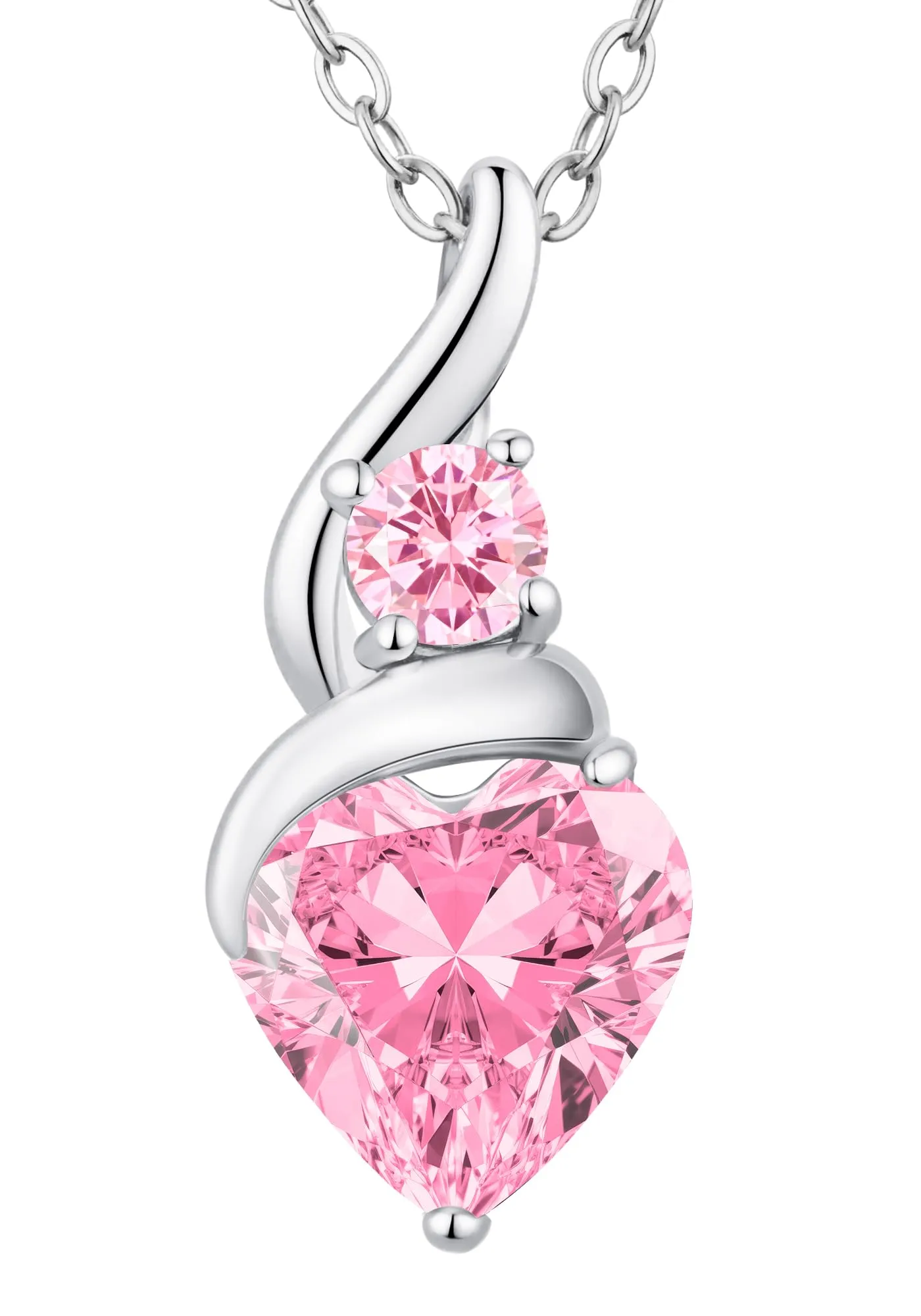 LOUISA SECRET Collana Donna in Argento 925 Fiamma Cuore con Zirconio - immagine 1