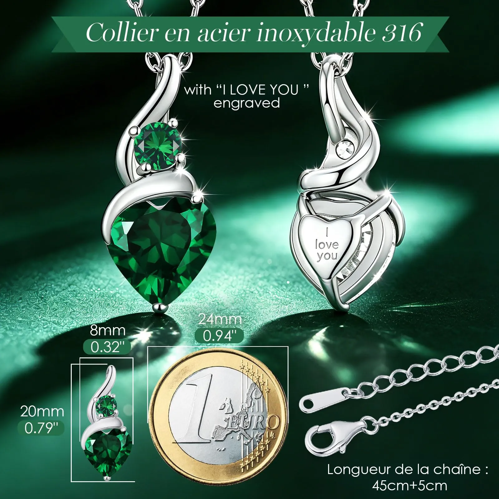 Louisa Secret Collana Donna in Argento 925 Fiamma Cuore con Zirconio - immagine 3