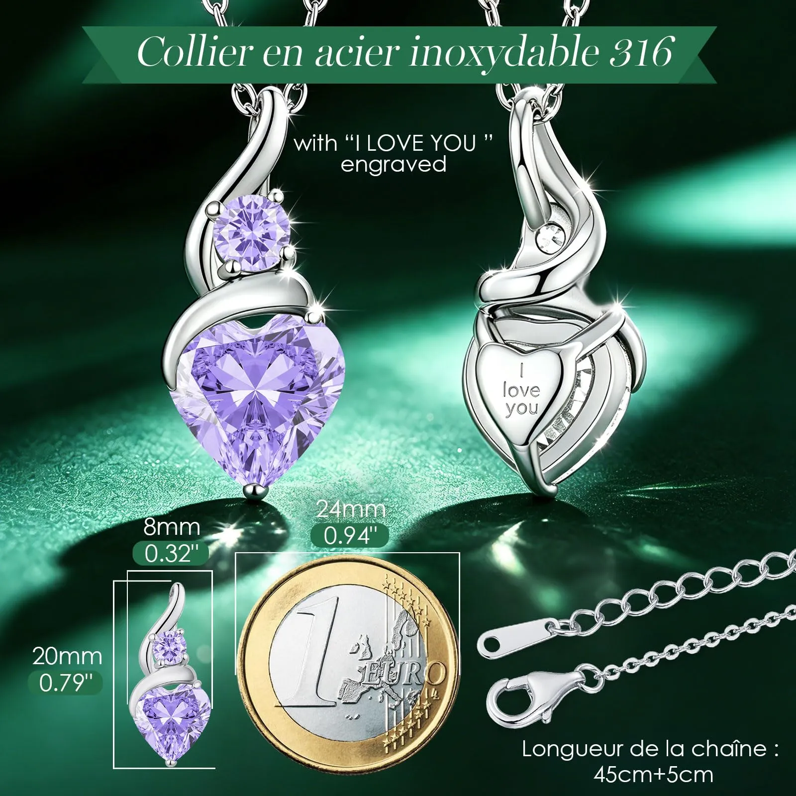 Louisa Secret Collana Donna in Argento 925 Fiamma Cuore con Zirconio - immagine 3