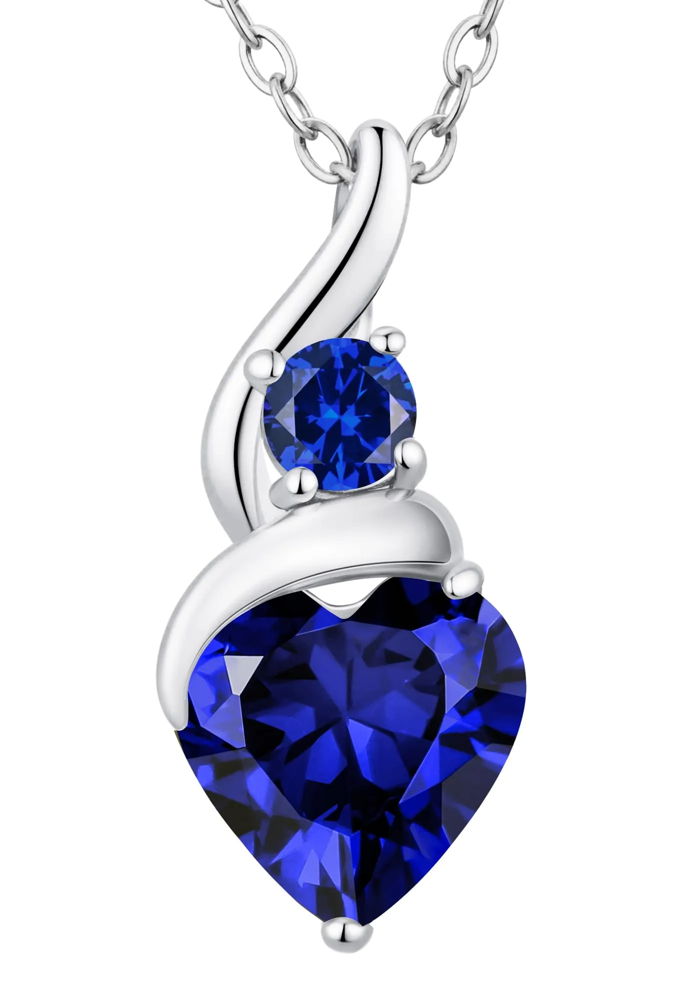 LOUISA SECRET Collana Donna in Argento 925 Fiamma Cuore con Zirconio - immagine 1
