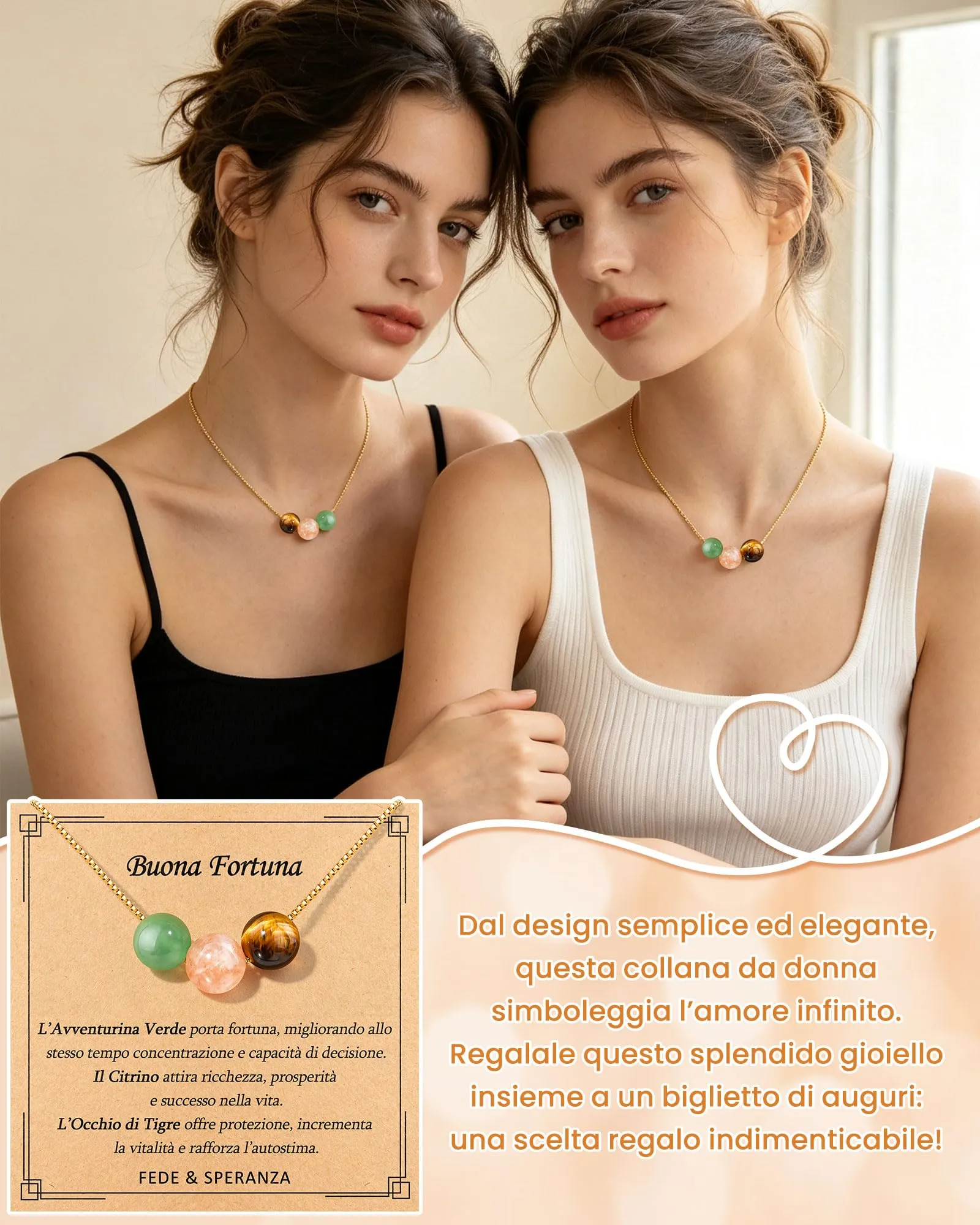 Cheerslife Collana Donna in Pietre Naturali - immagine 2
