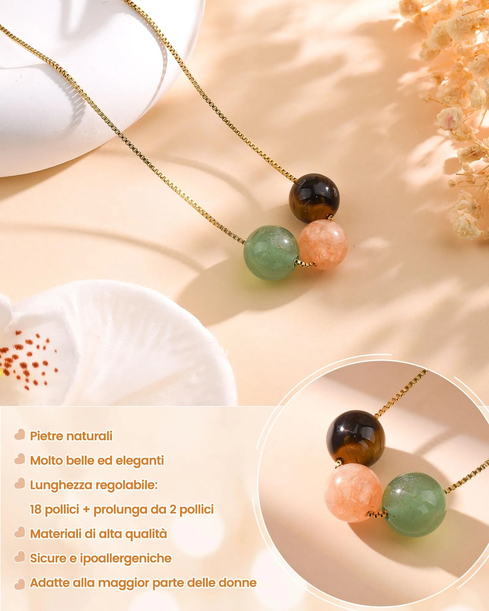 Cheerslife Collana Donna in Pietre Naturali - immagine 4