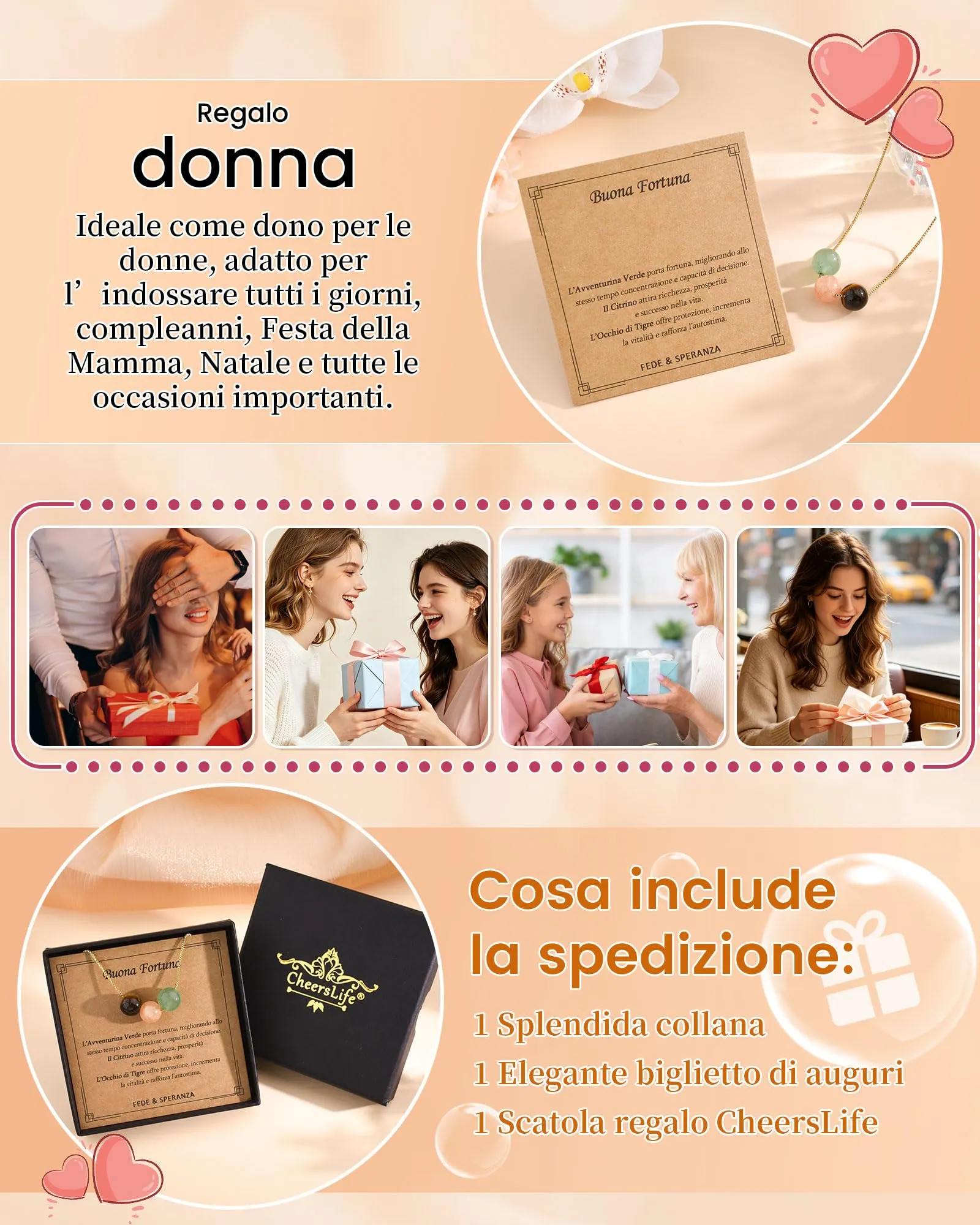 Cheerslife Collana Donna in Pietre Naturali - immagine 6