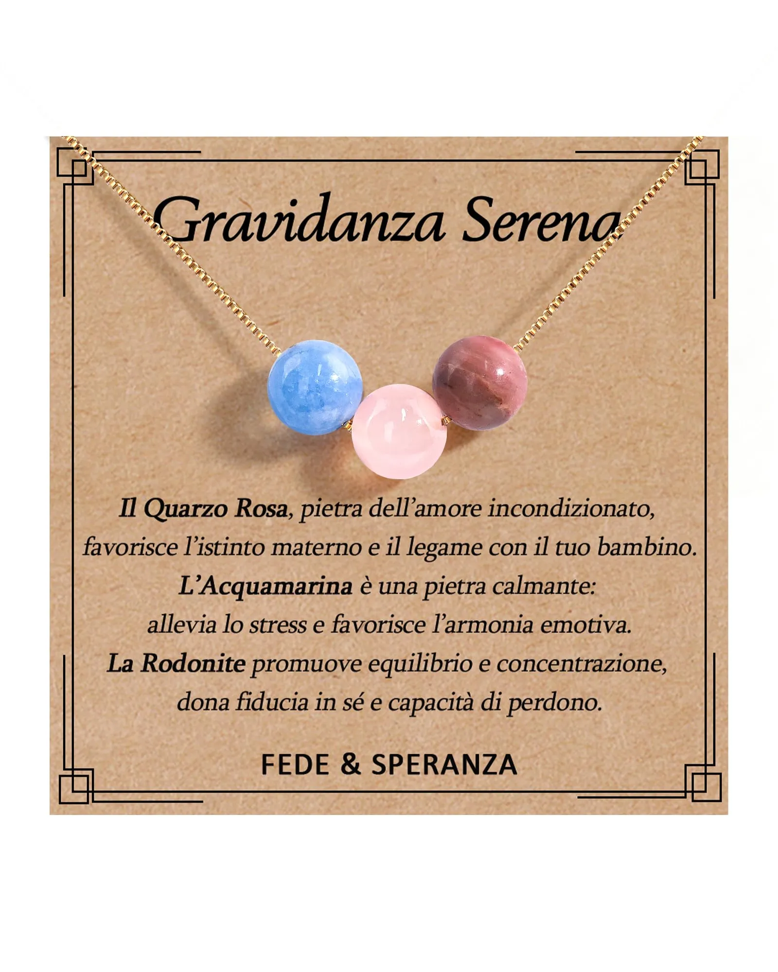 Cheerslife Collana Donna in Pietre Naturali con Catena in Acciaio Inossidabile Color Oro - immagine 1