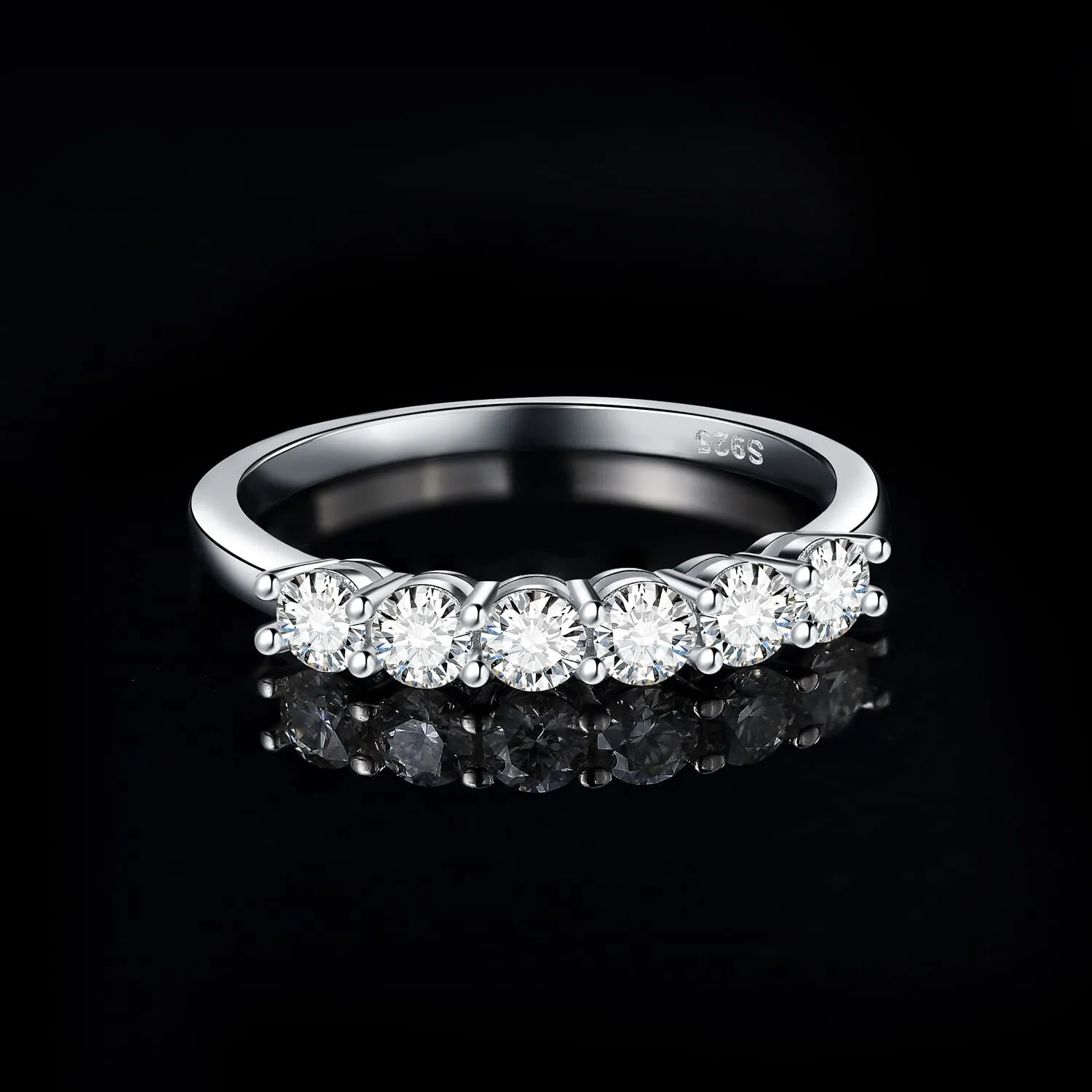 JewelryPalace Anello Half Eternity Donna Argento 925 con Zirconia Cubica, Taglio Rotondo, Misura 13 - immagine 3
