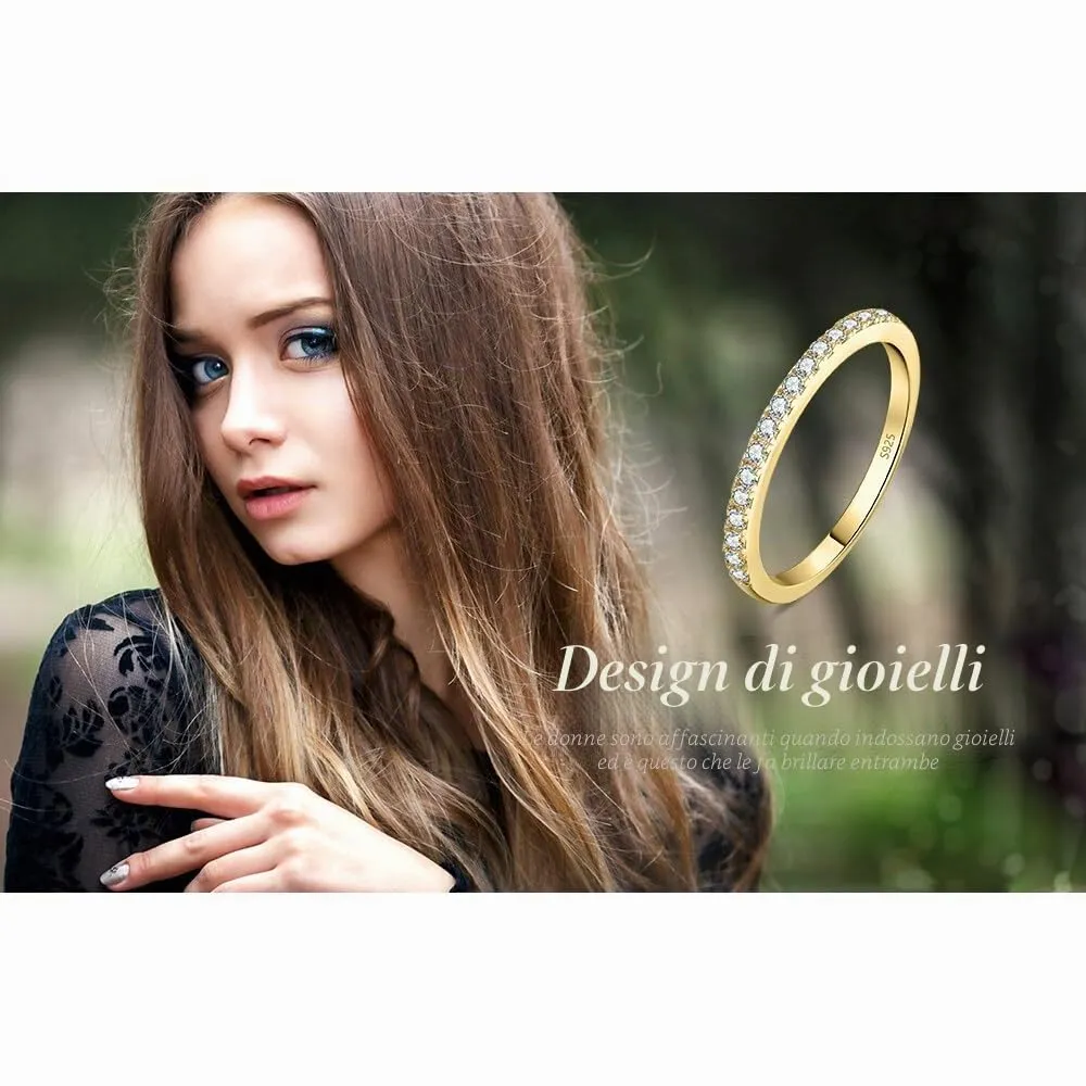 JewelryPalace Anello Half Eternity Donna in Argento 925 con Zirconia Cubica, Taglia 13 - immagine 7